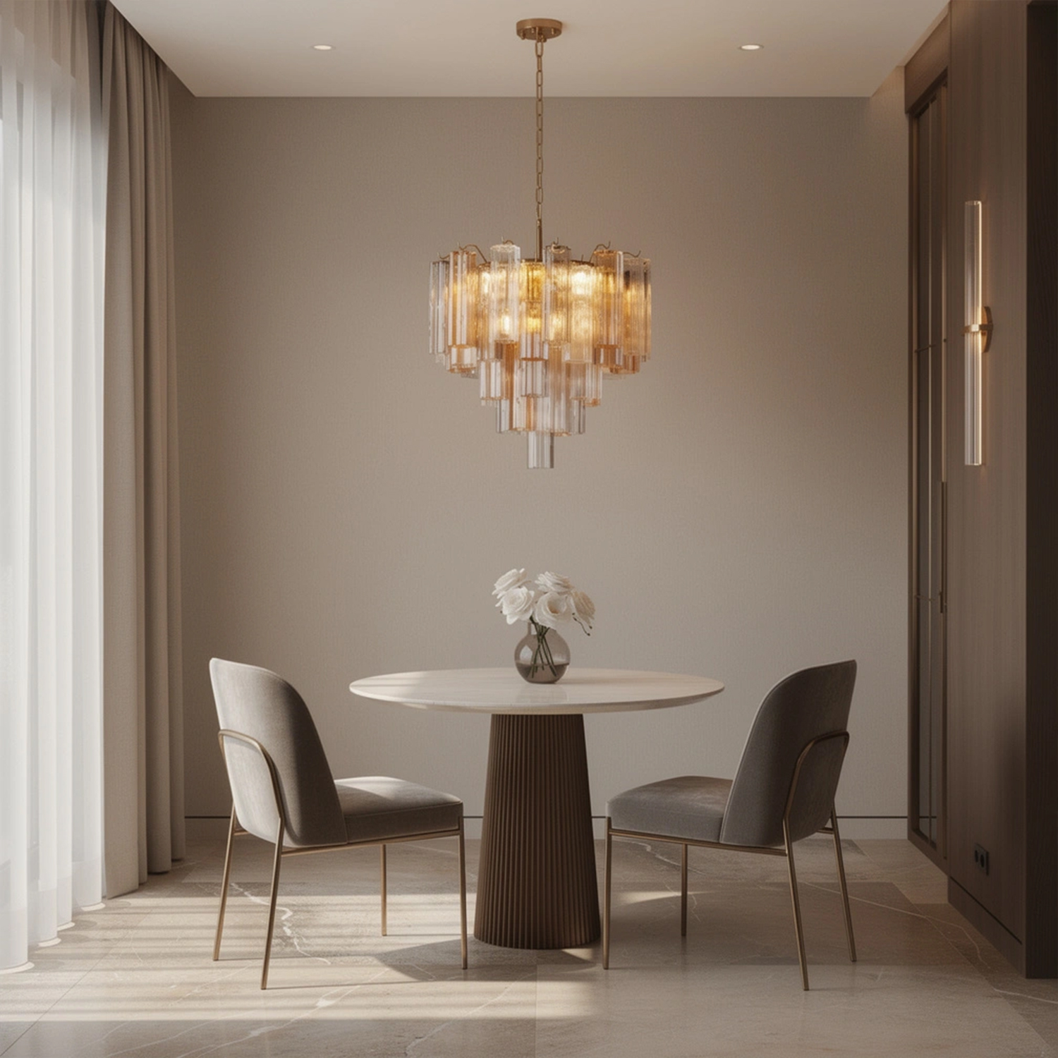 Aurelia Champagne Glass Cascade Chandelier