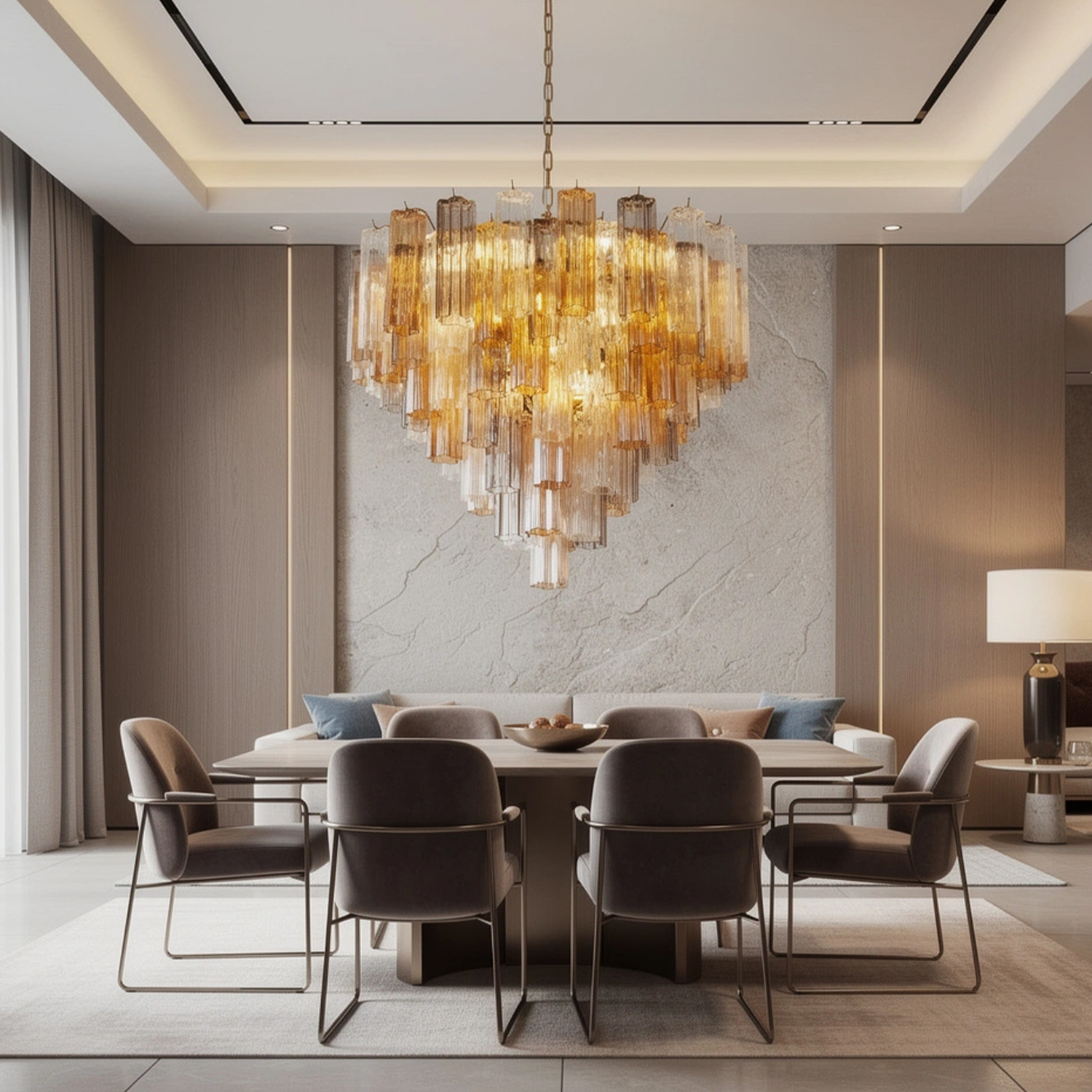Aurelia Champagne Glass Cascade Chandelier