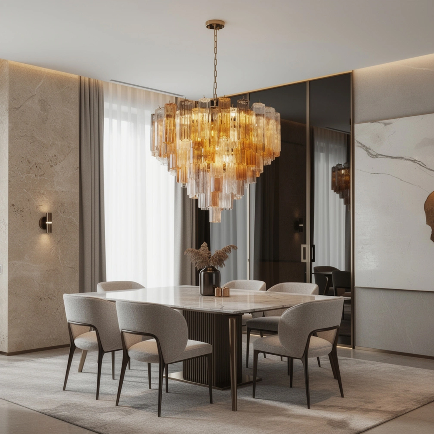 Aurelia Champagne Glass Cascade Chandelier