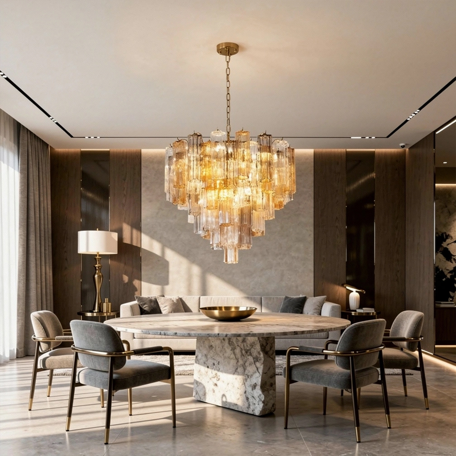 Aurelia Champagne Glass Cascade Chandelier