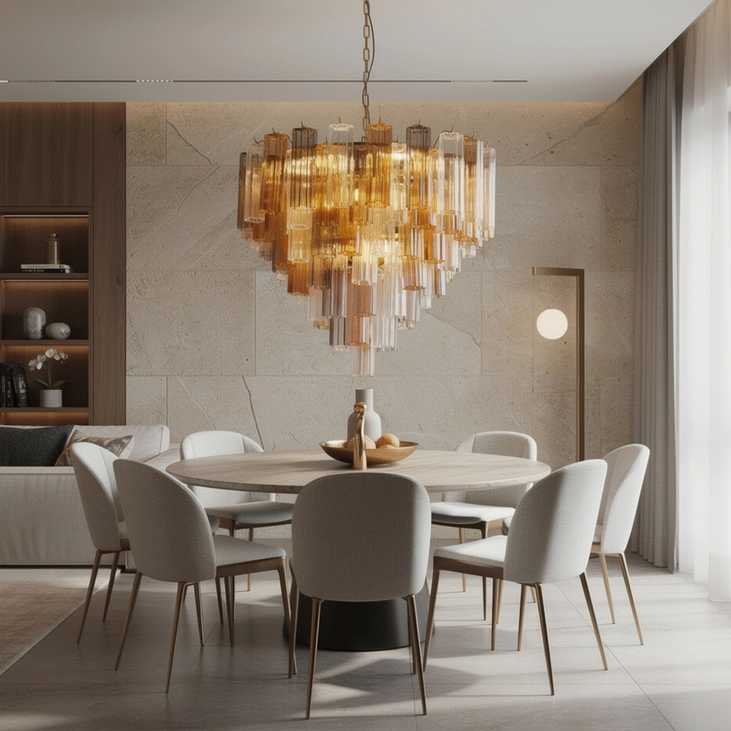 Aurelia Champagne Glass Cascade Chandelier