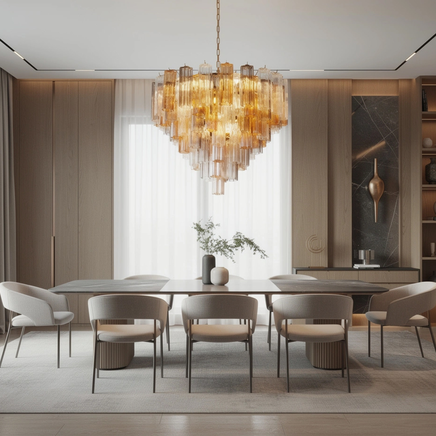 Aurelia Champagne Glass Cascade Chandelier