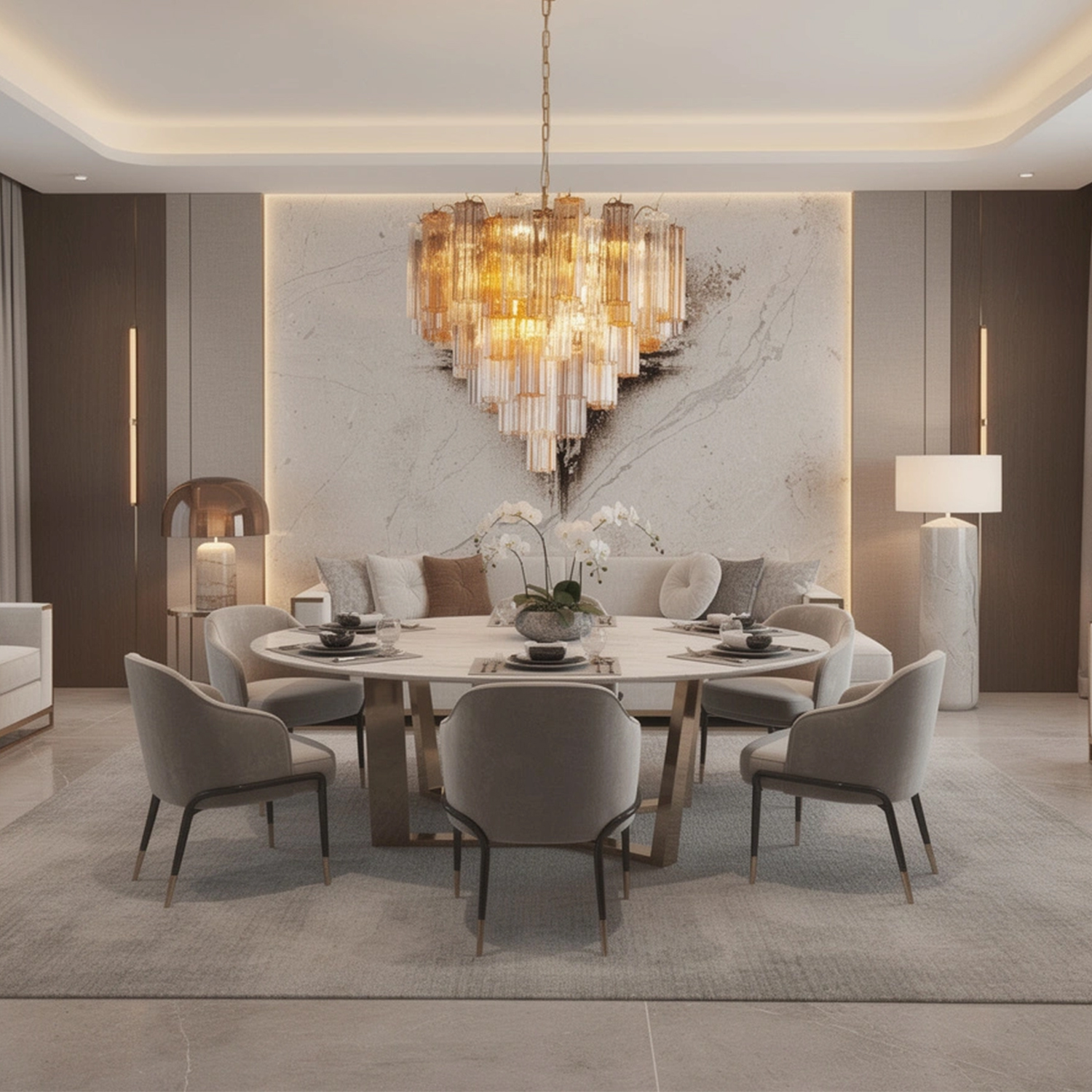 Aurelia Champagne Glass Cascade Chandelier
