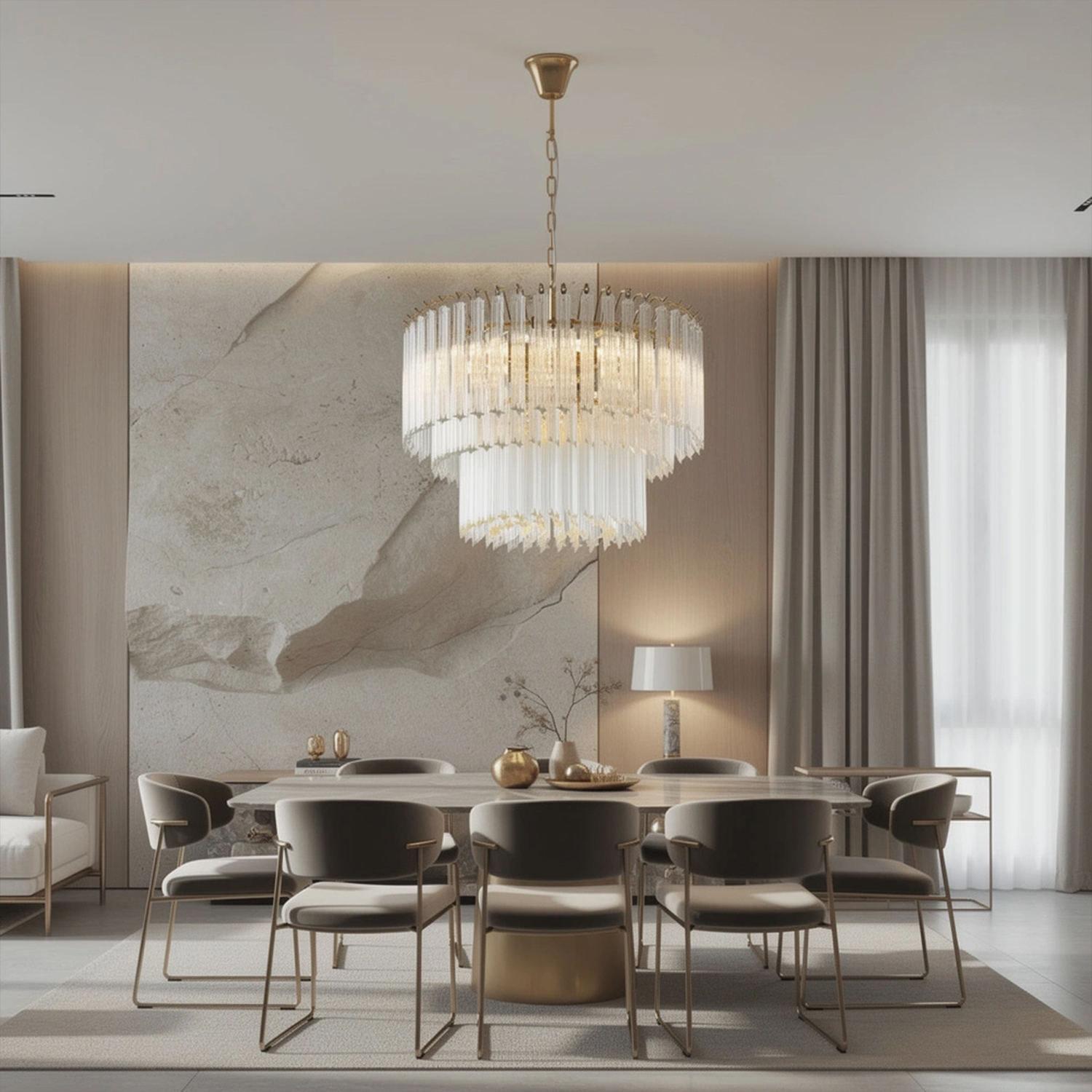 Aurelia Clear Glass Cascade Chandelier
