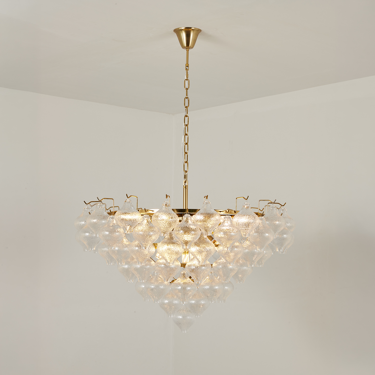 Aurelia Textured Glass Cascade Chandelier