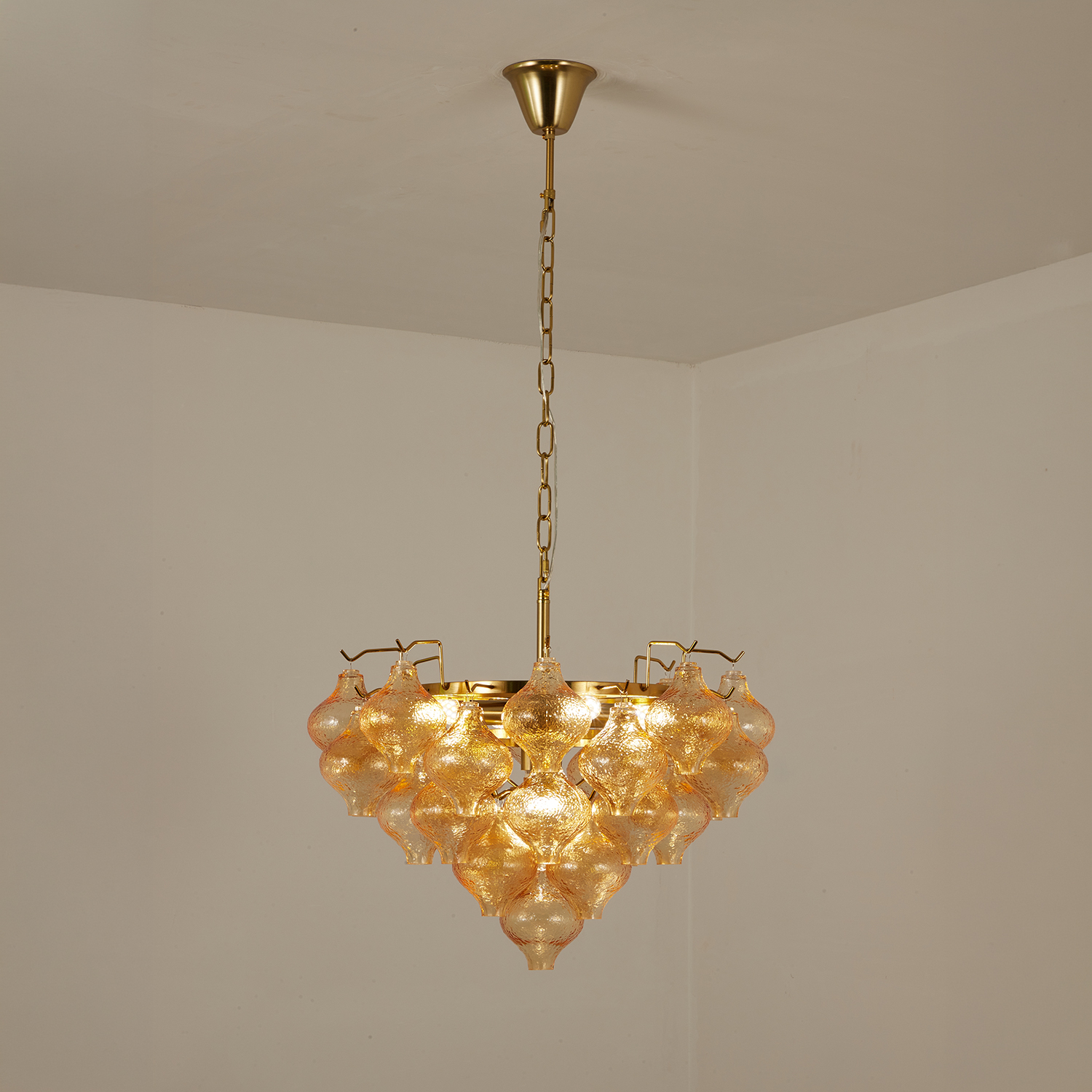 Aurelia Textured Glass Cascade Chandelier
