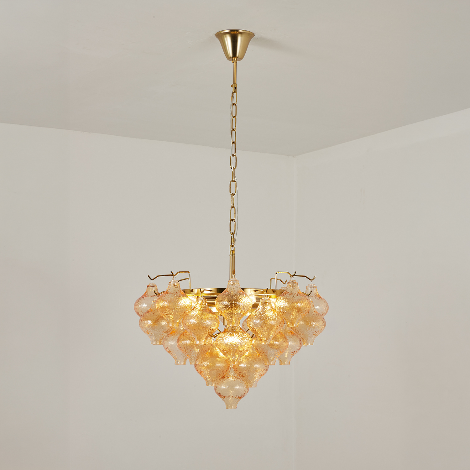 Aurelia Textured Glass Cascade Chandelier