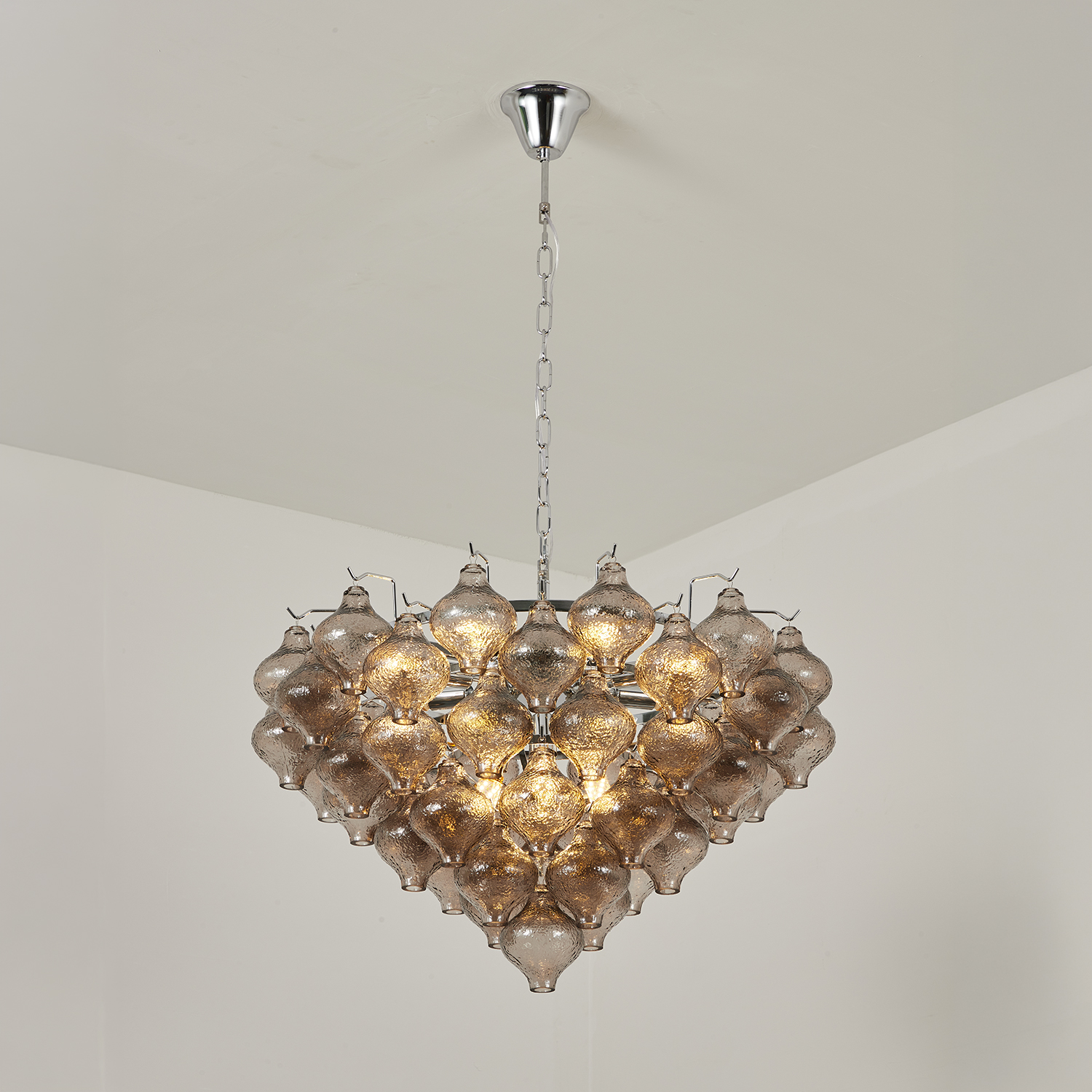 Aurelia Textured Glass Cascade Chandelier