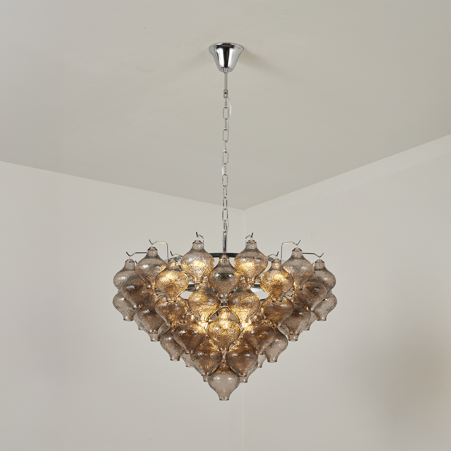 Aurelia Textured Glass Cascade Chandelier