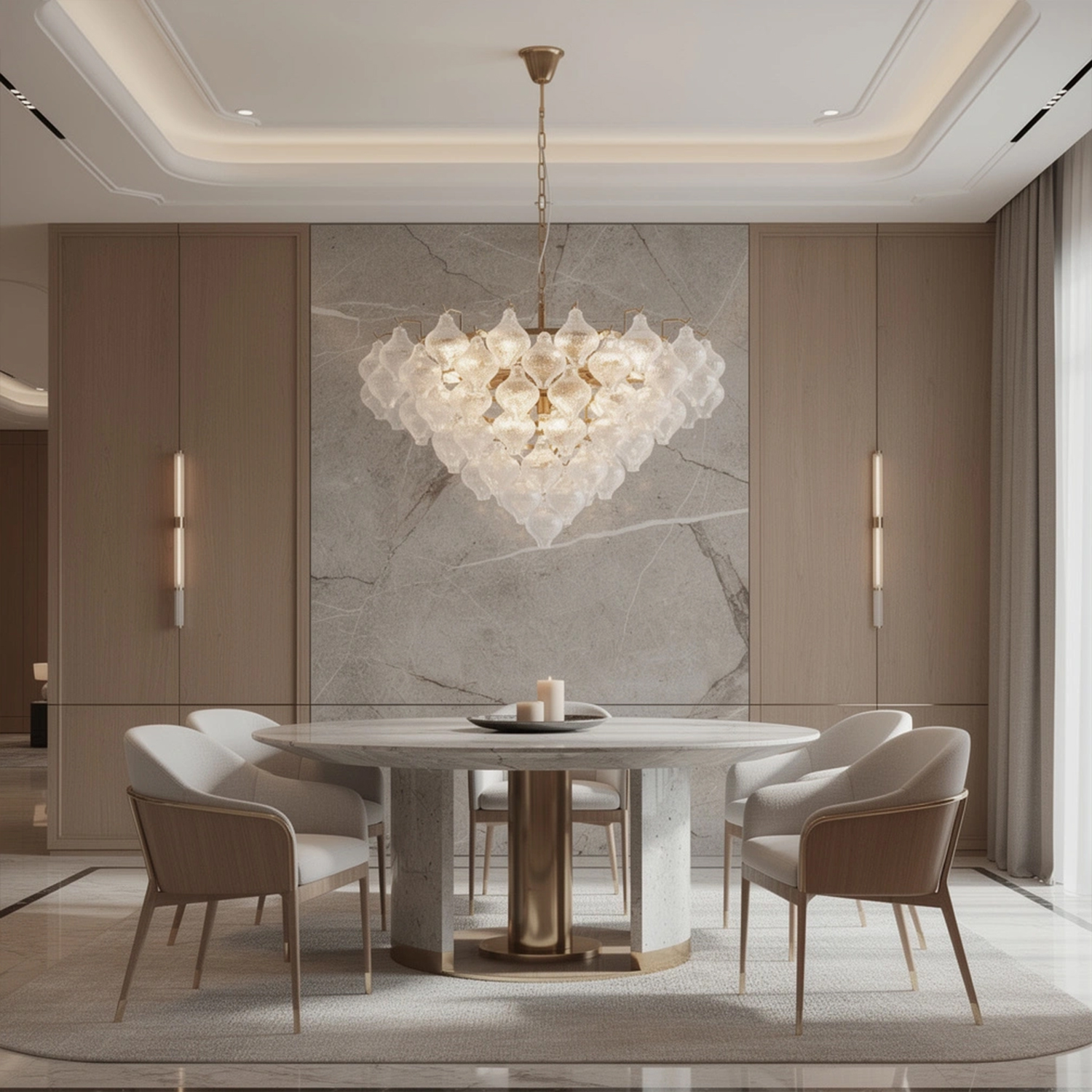 Aurelia Textured Glass Cascade Chandelier