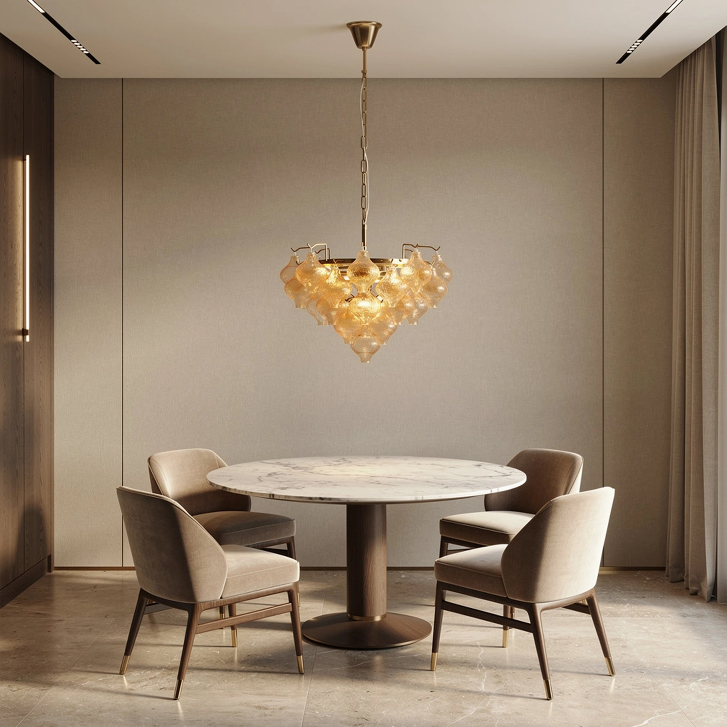 Aurelia Textured Glass Cascade Chandelier