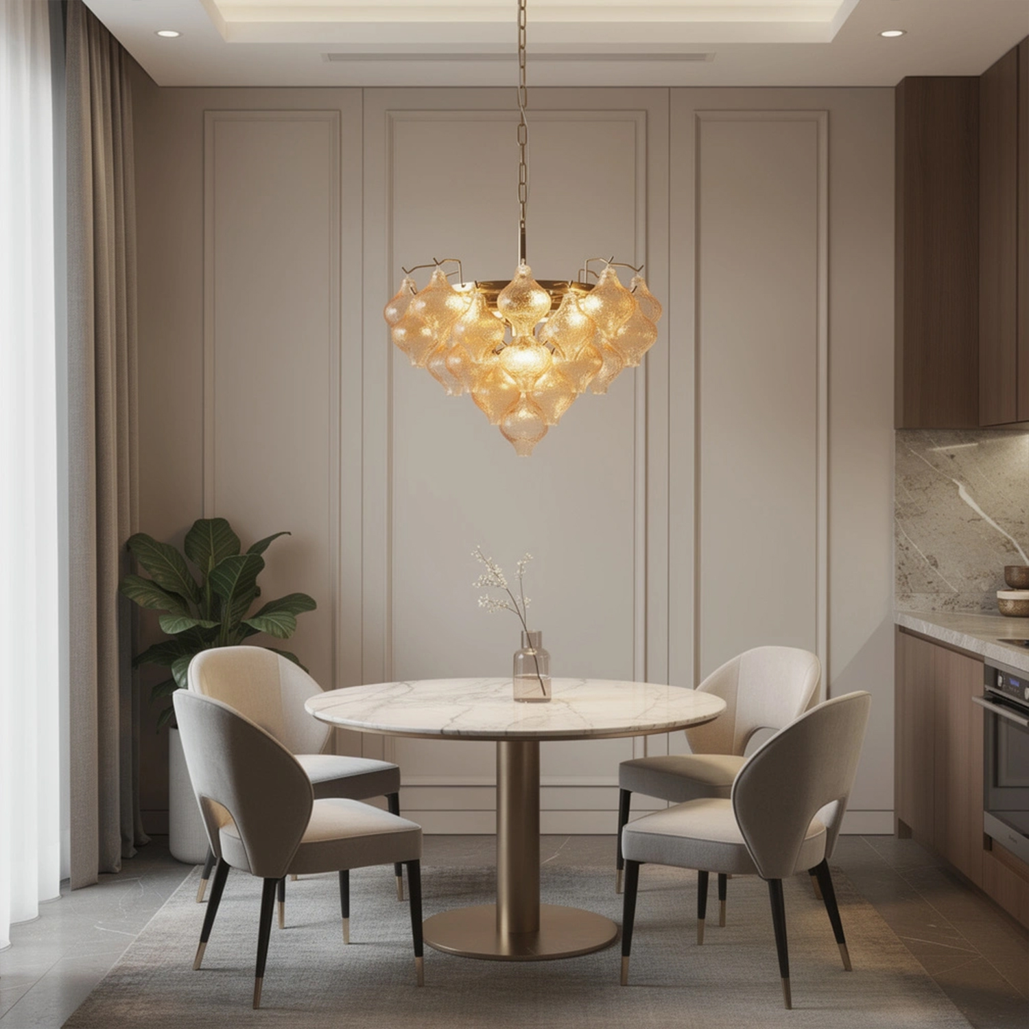 Aurelia Textured Glass Cascade Chandelier