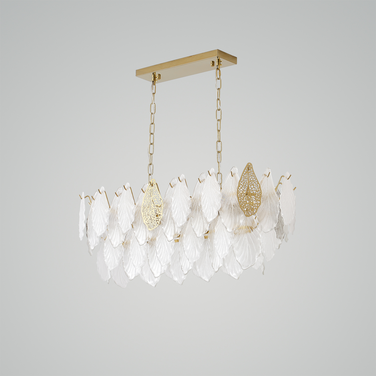 Autumn Leaf Glass Linear Chandelier