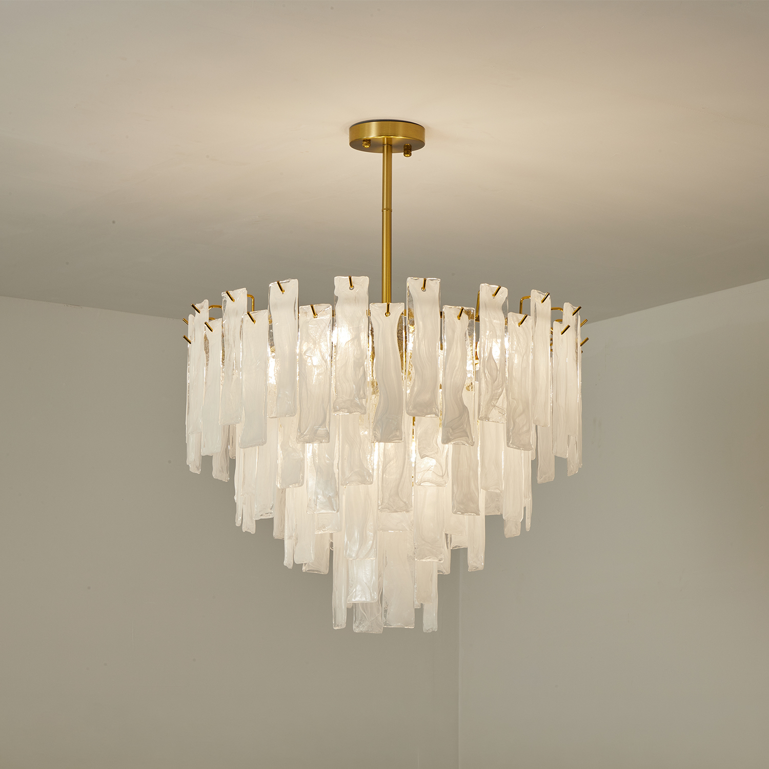 Bianca Murano Glass Cascade Chandelier