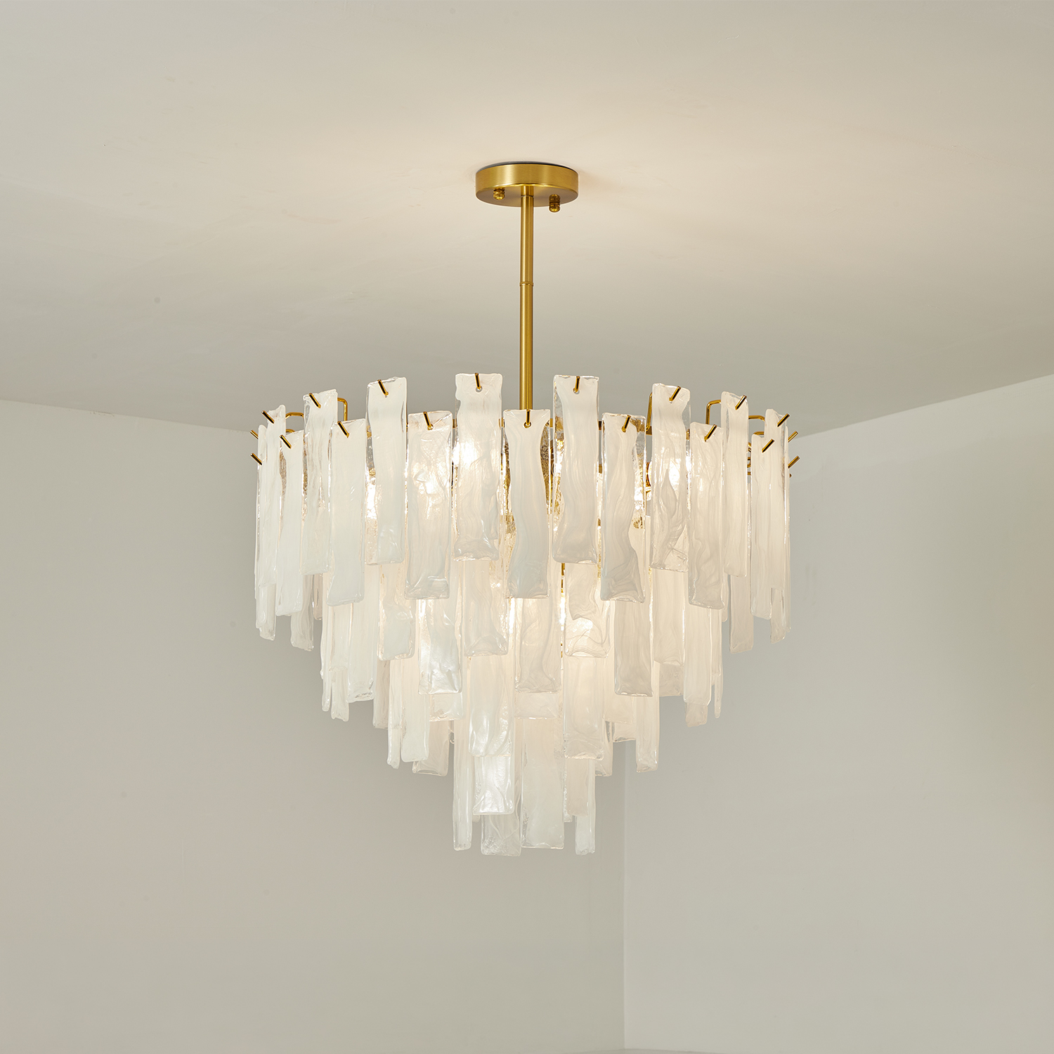 Bianca Murano Glass Cascade Chandelier