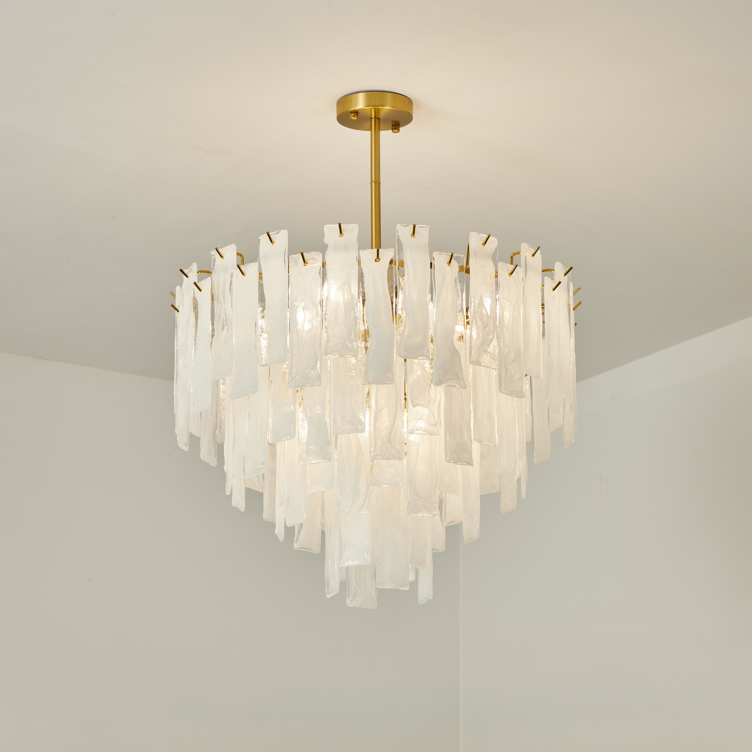 Bianca Murano Glass Cascade Chandelier