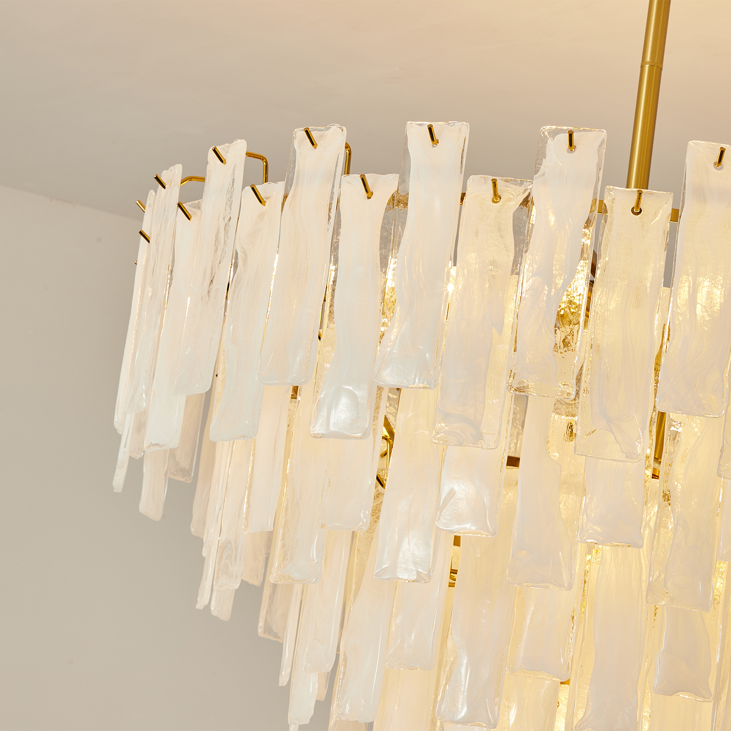 Bianca Murano Glass Cascade Chandelier
