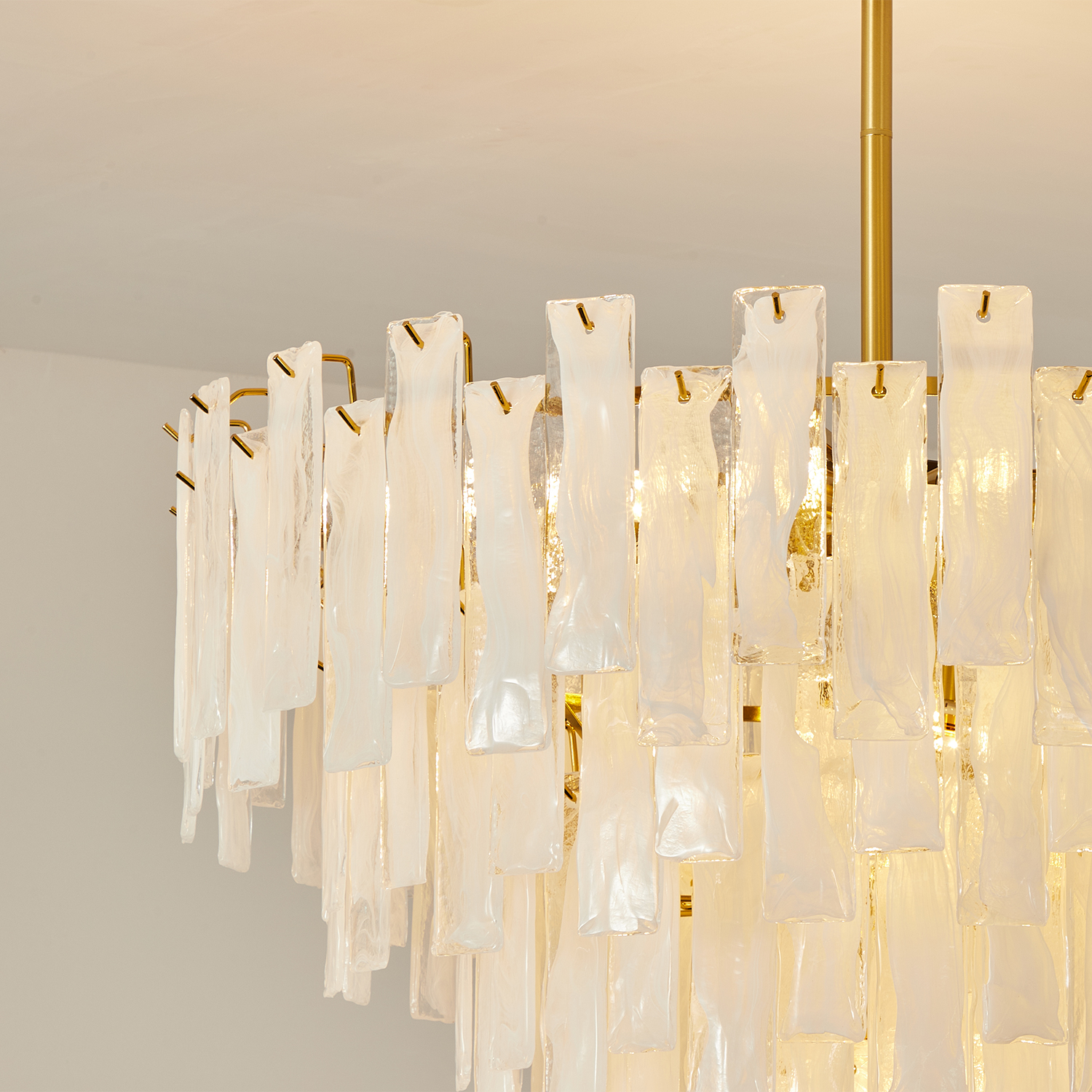 Bianca Murano Glass Cascade Chandelier