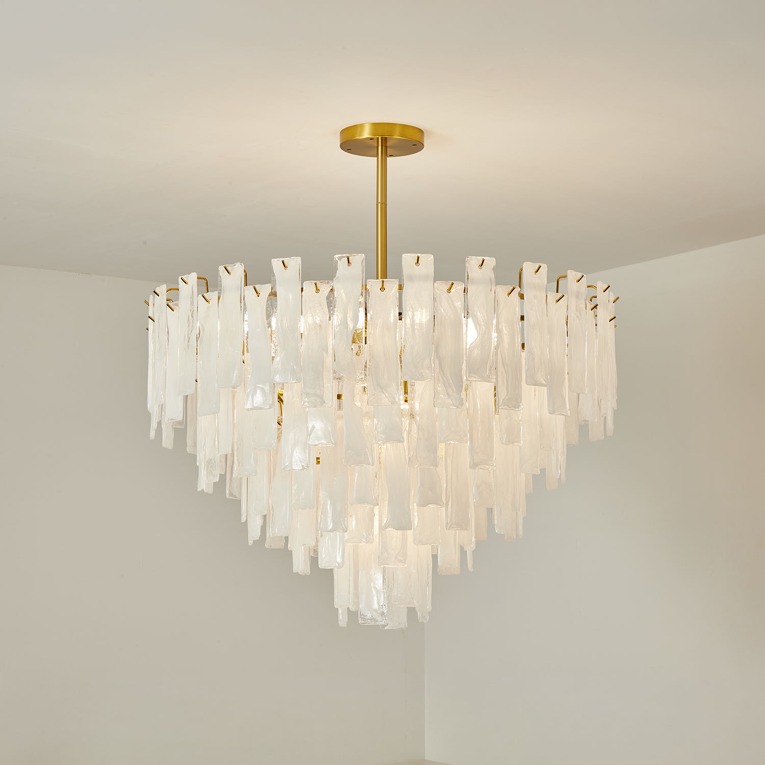 Bianca Murano Glass Cascade Chandelier