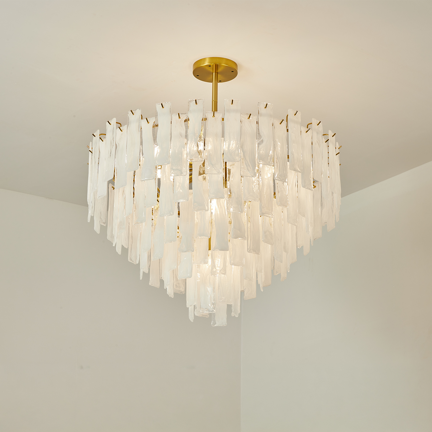 Bianca Murano Glass Cascade Chandelier