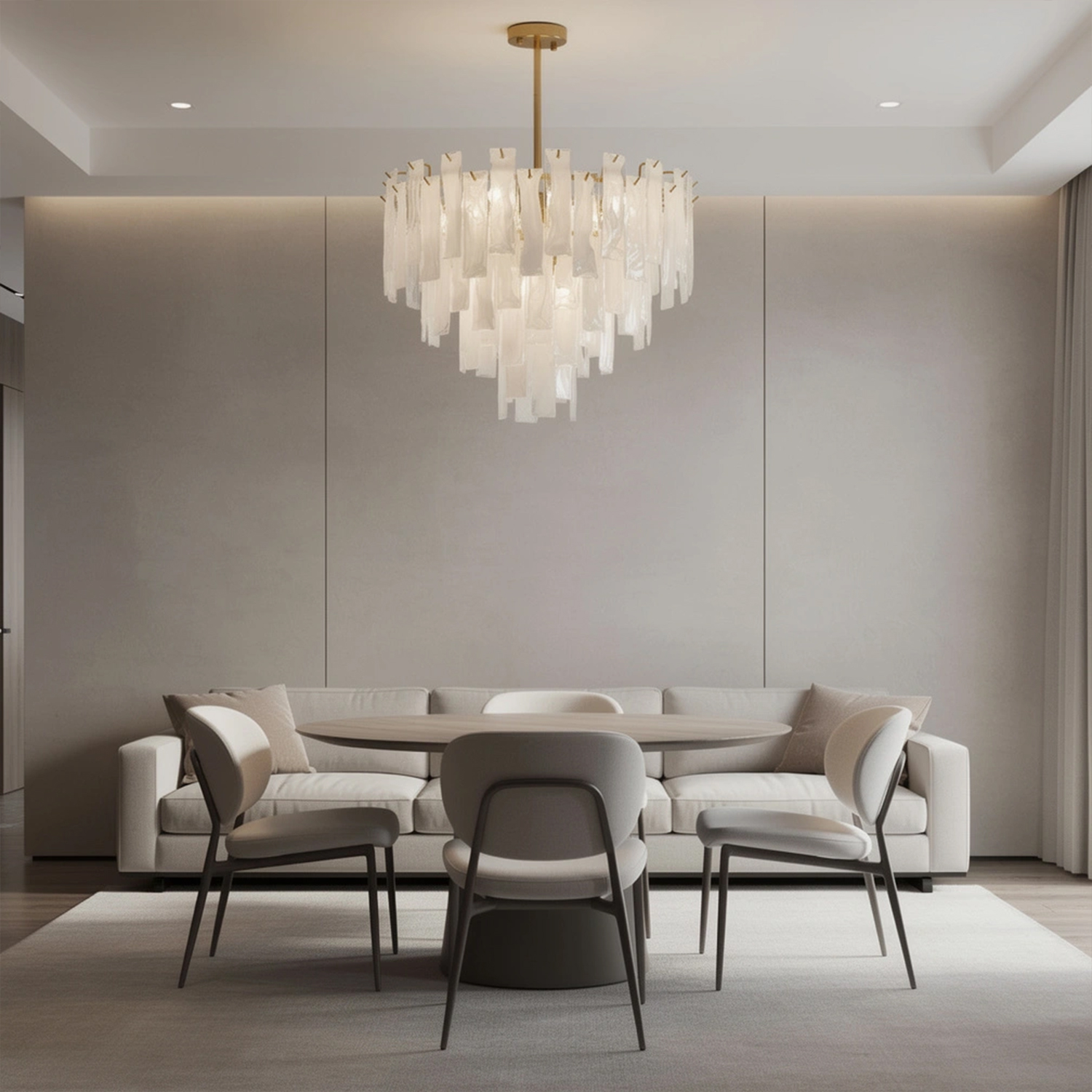 Bianca Murano Glass Cascade Chandelier