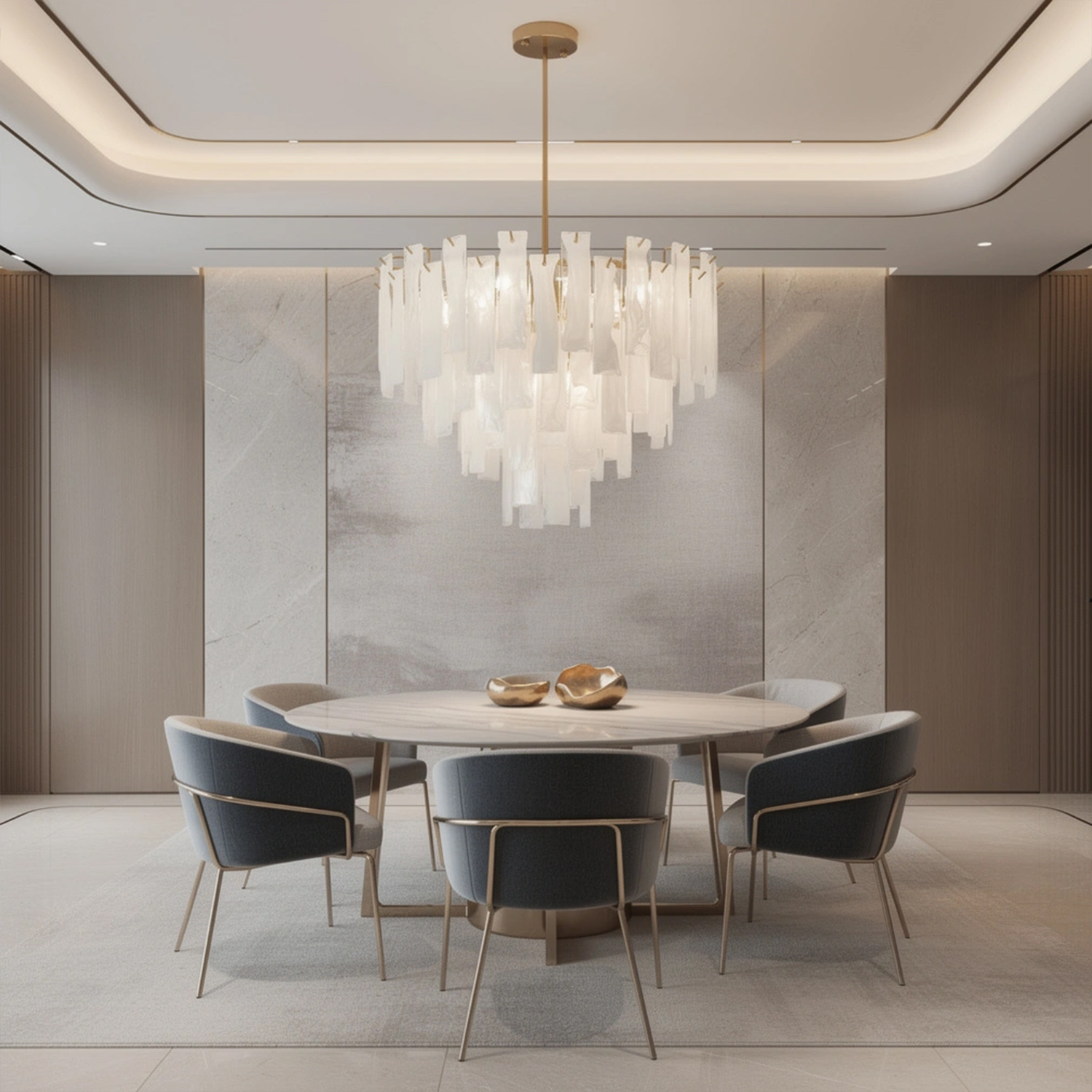 Bianca Murano Glass Cascade Chandelier