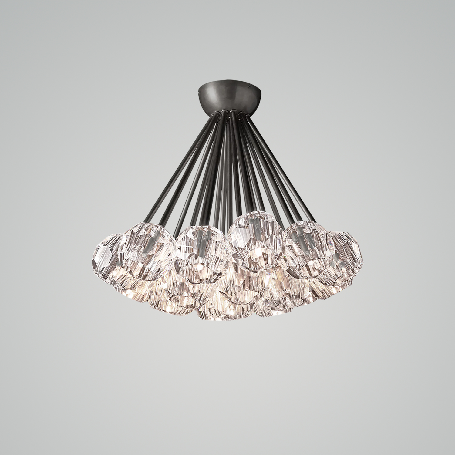 Boule De Cristal Clear Glass Flushmount