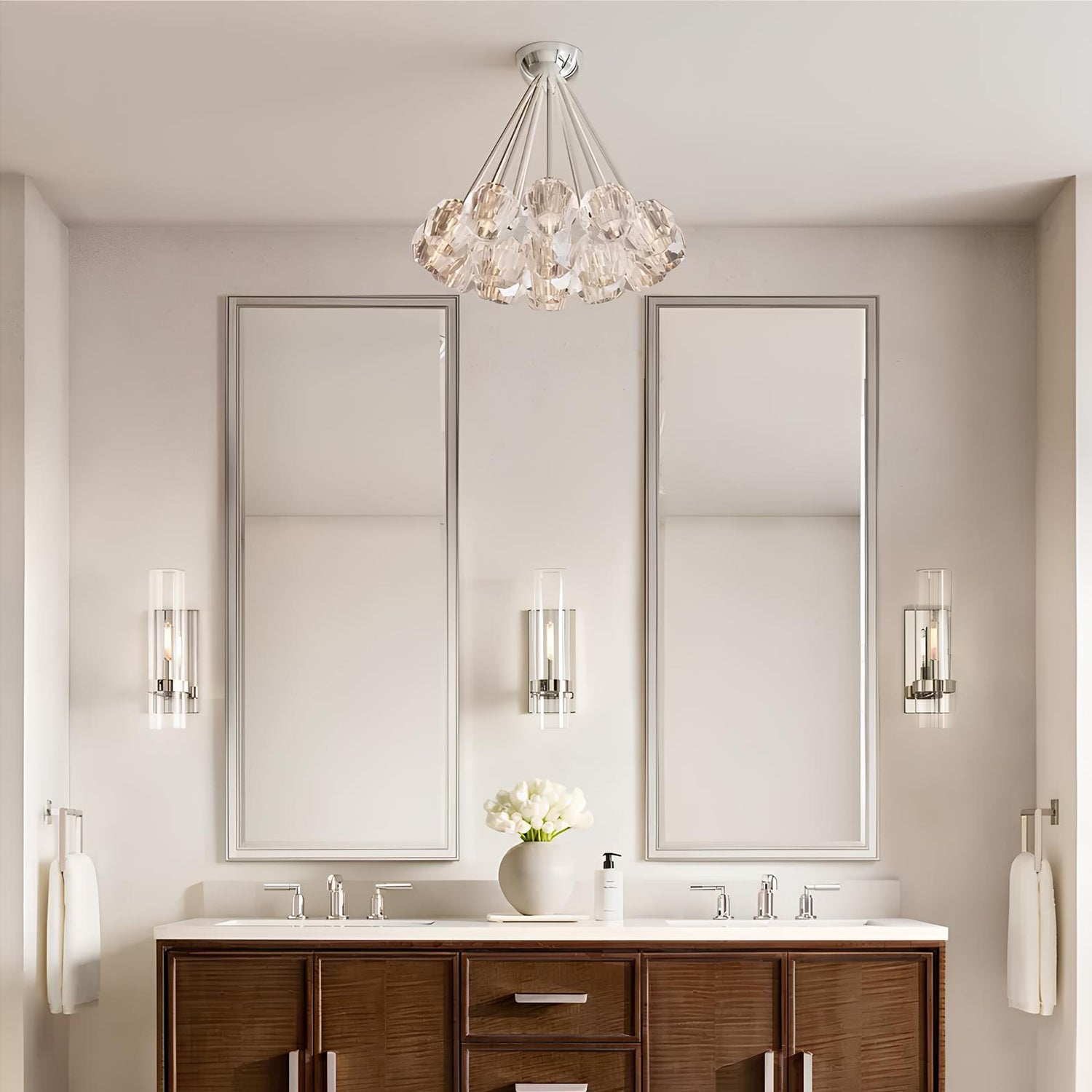 Boule De Cristal Clear Glass Flushmount