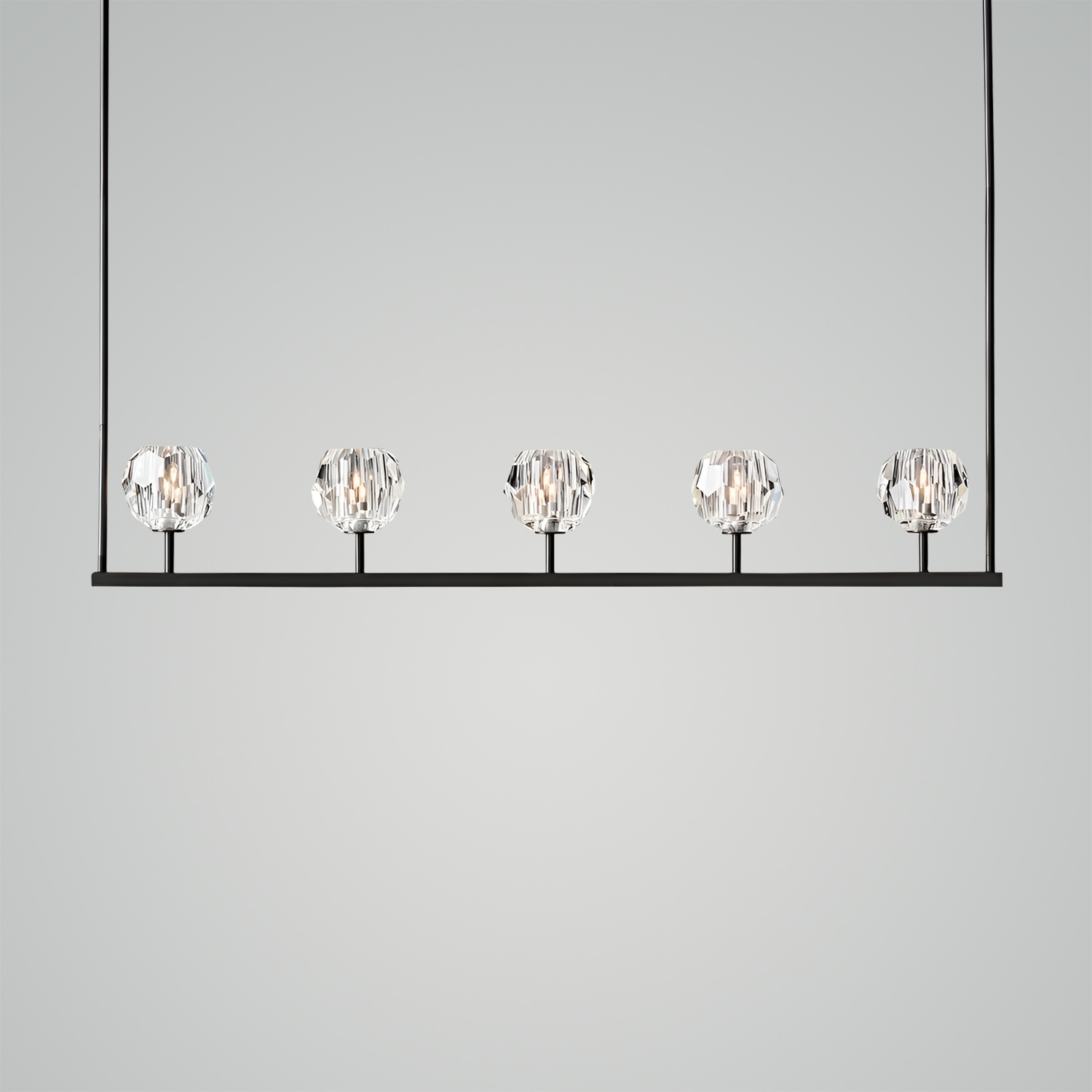 Boule De Cristal Clear Glass Linear Chandelier