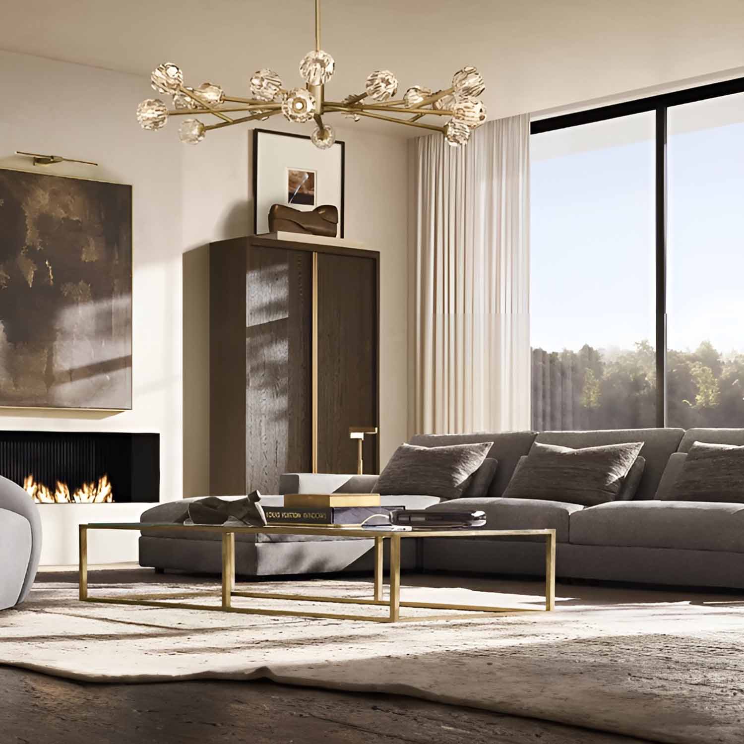 Boule De Cristal Clear Glass Round Chandelier