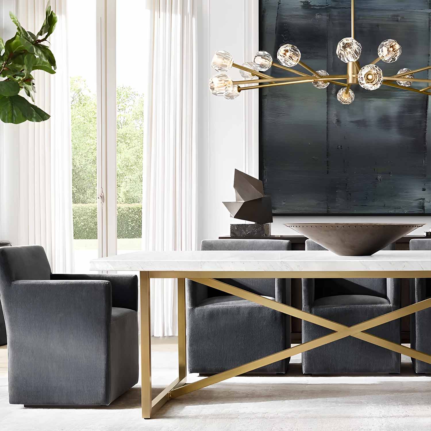 Boule De Cristal Clear Glass Round Chandelier