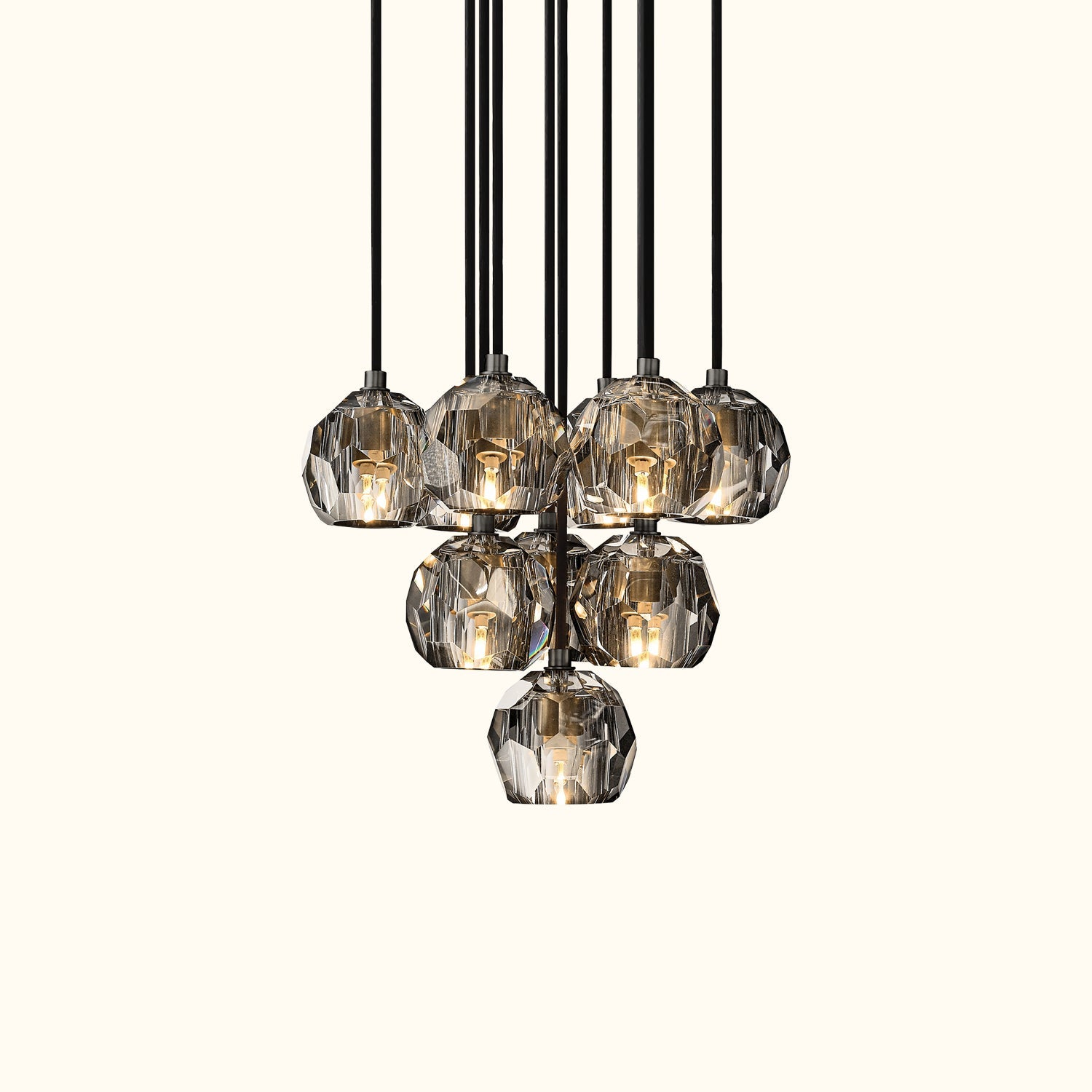 Boule De Cristal Clear Glass Round Cluster Chandelier