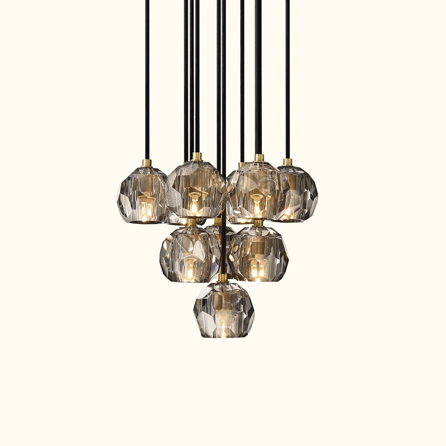 Boule De Cristal Clear Glass Round Cluster Chandelier