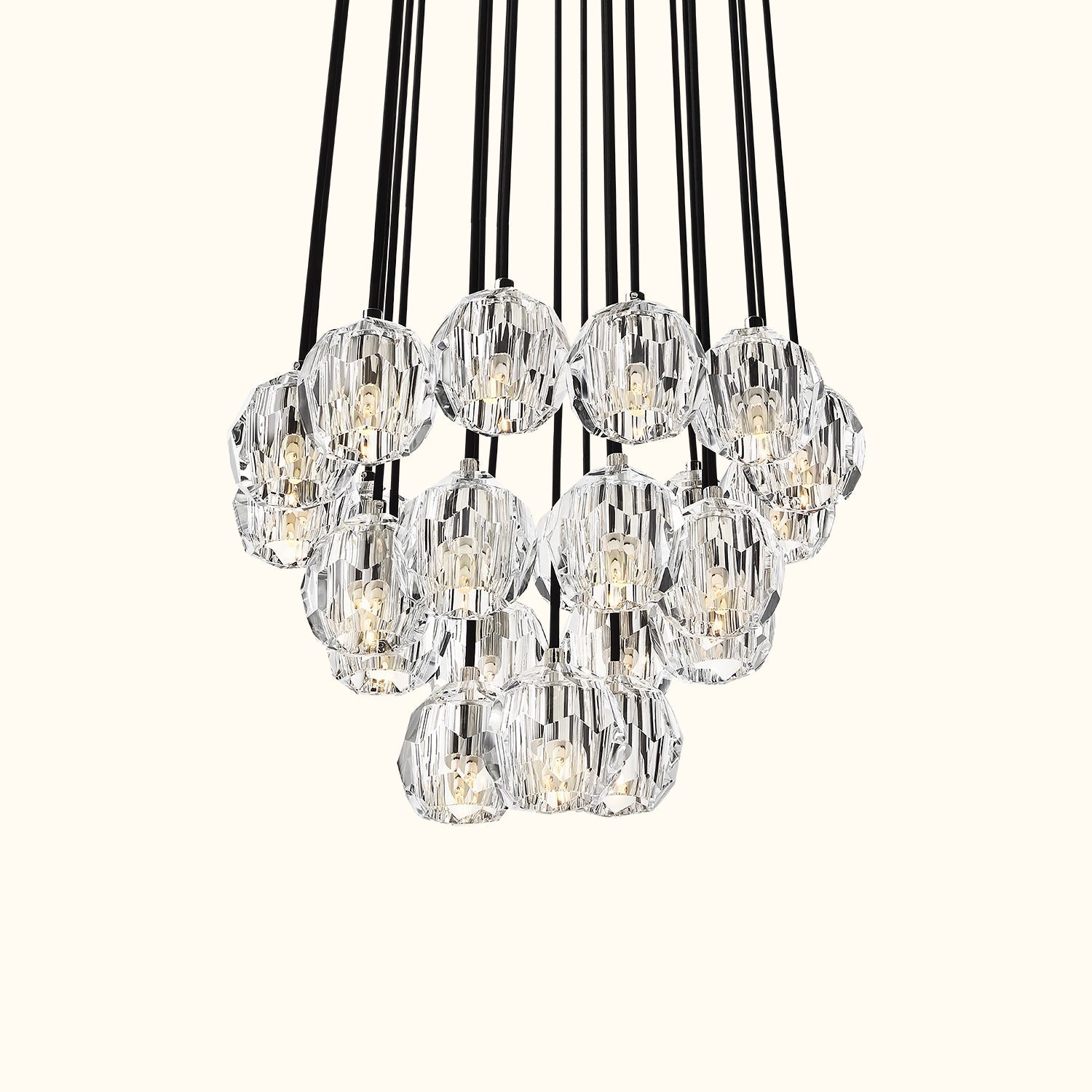 Boule De Cristal Clear Glass Round Cluster Chandelier