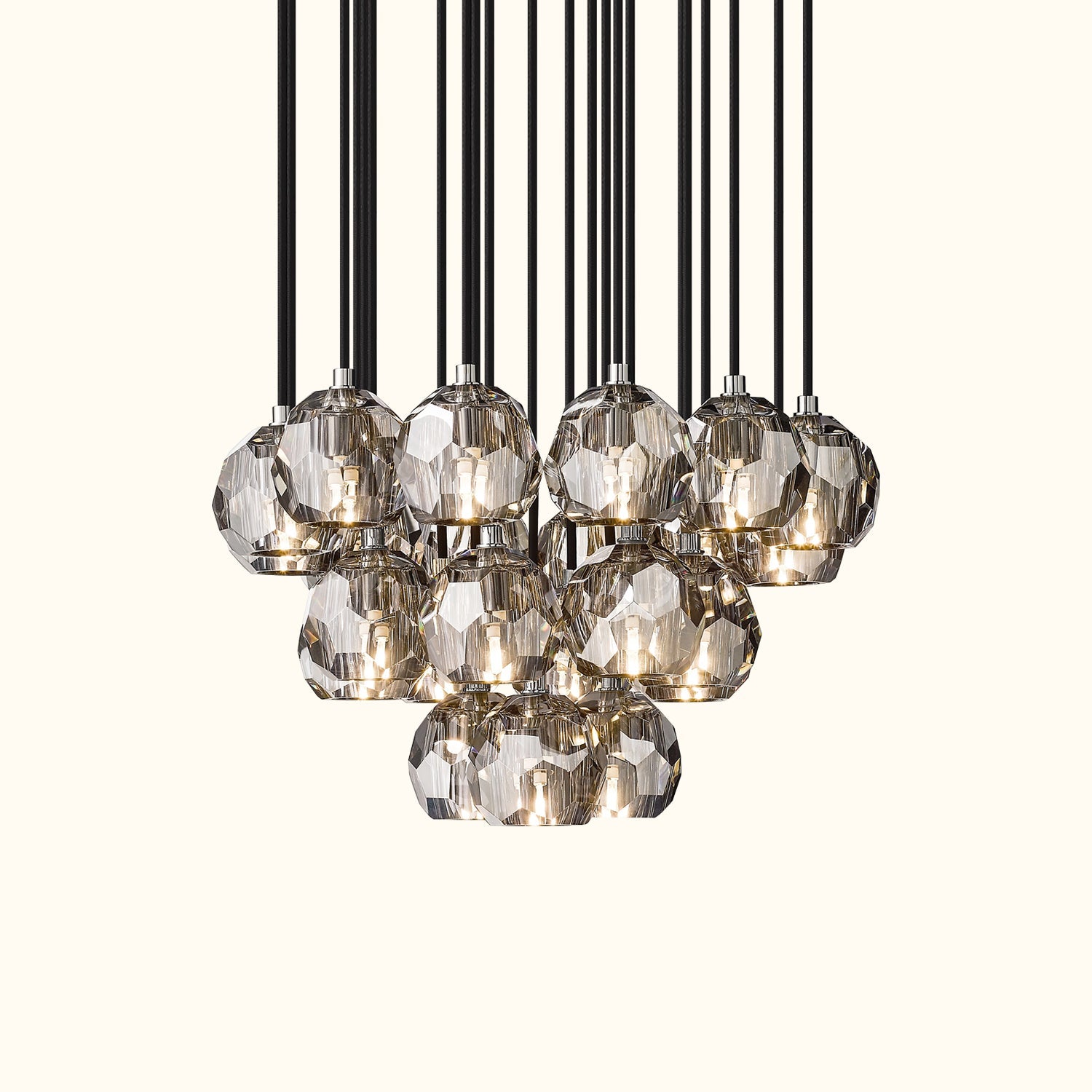 Boule De Cristal Clear Glass Round Cluster Chandelier