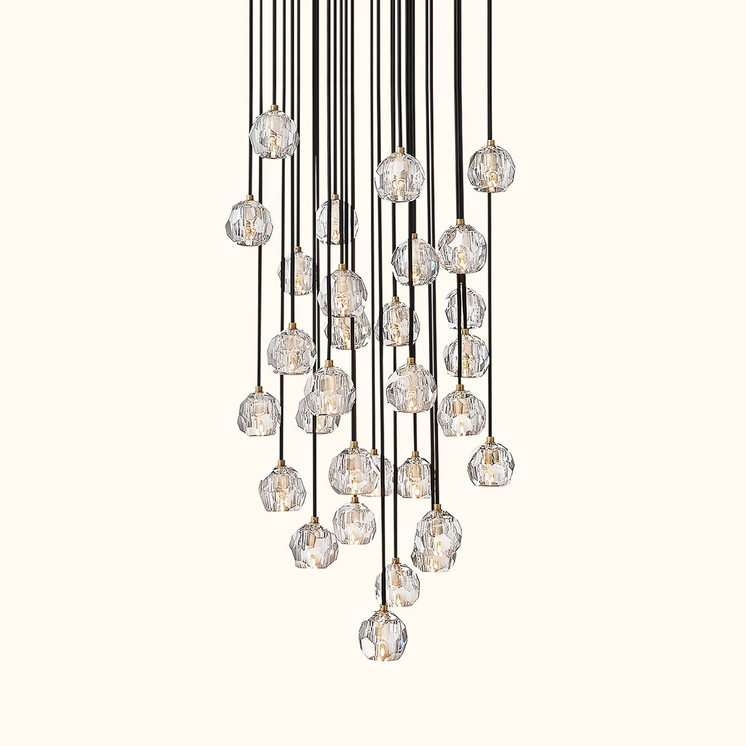 Boule De Cristal Clear Glass Round Cluster Chandelier