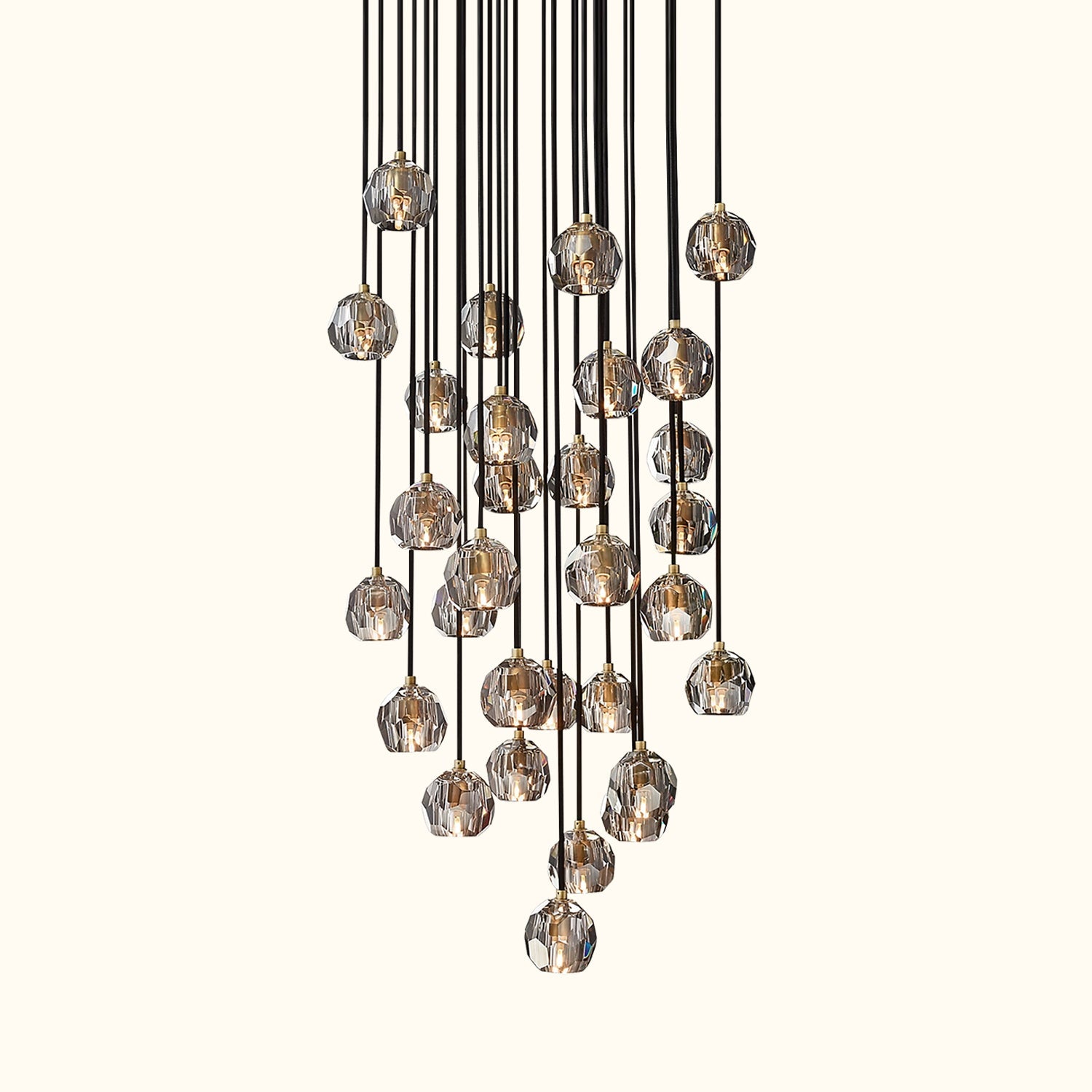Boule De Cristal Clear Glass Round Cluster Chandelier