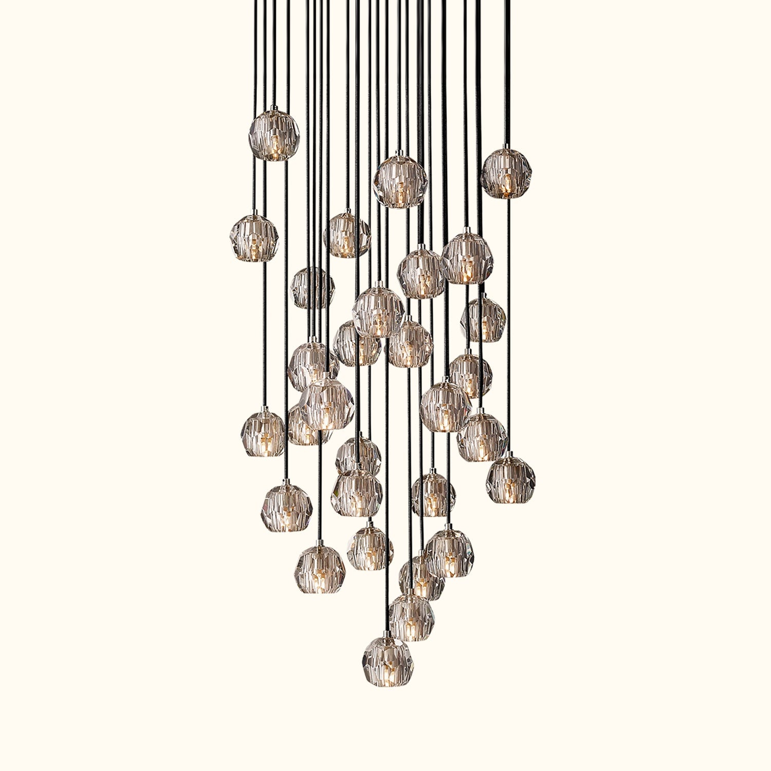 Boule De Cristal Clear Glass Round Cluster Chandelier