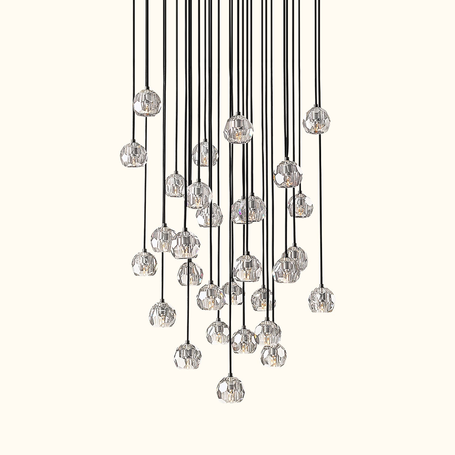 Boule De Cristal Clear Glass Round Cluster Chandelier