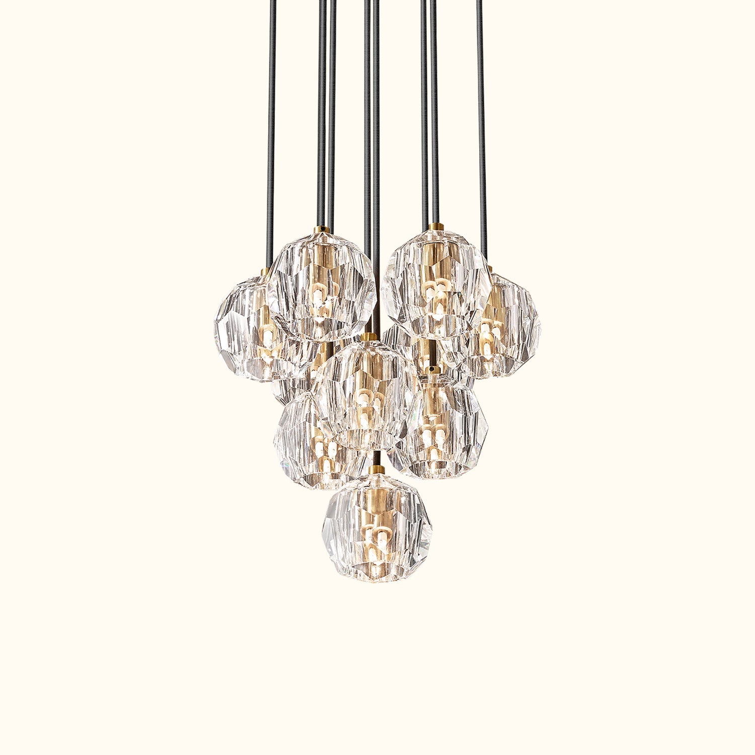 Boule De Cristal Clear Glass Round Cluster Chandelier