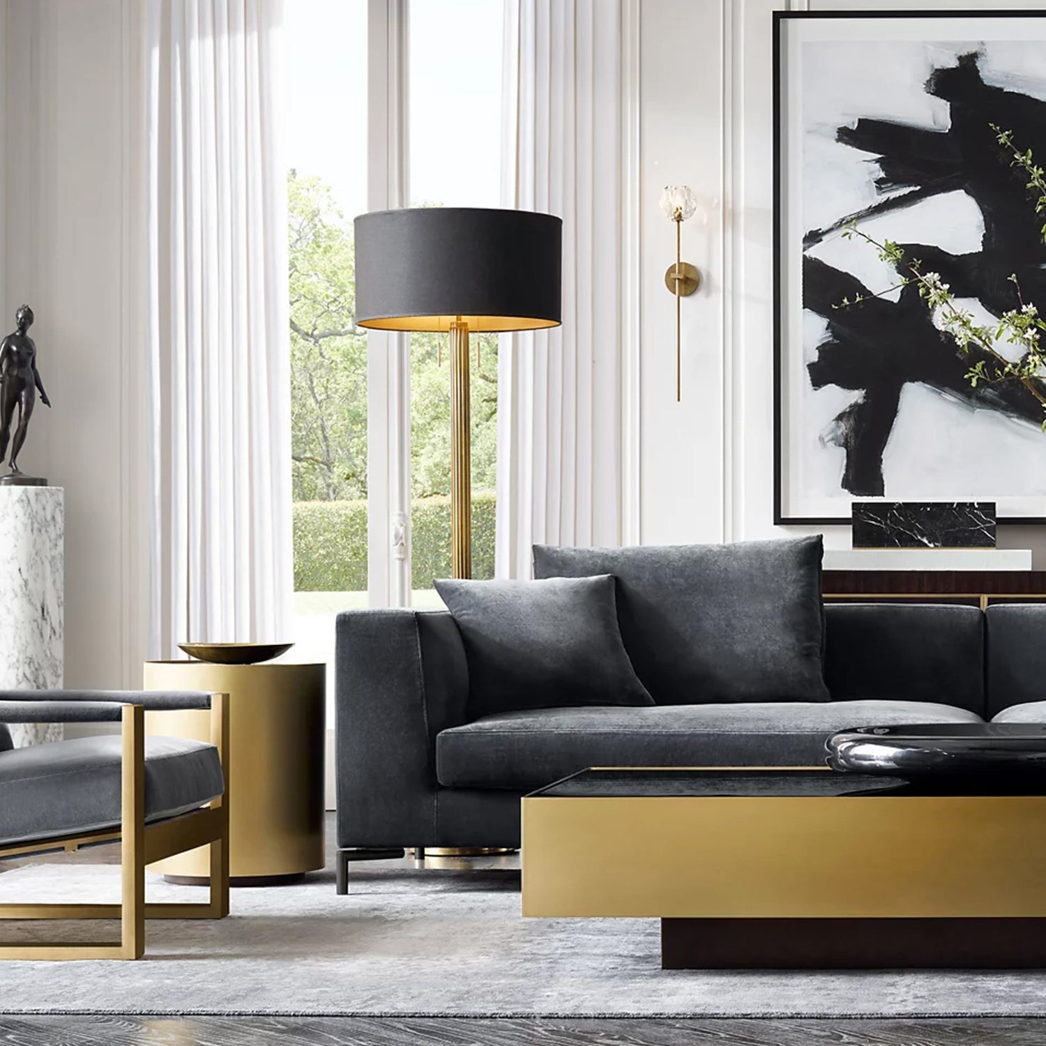 Boule de Cristal Clear Glass Grand Sconce