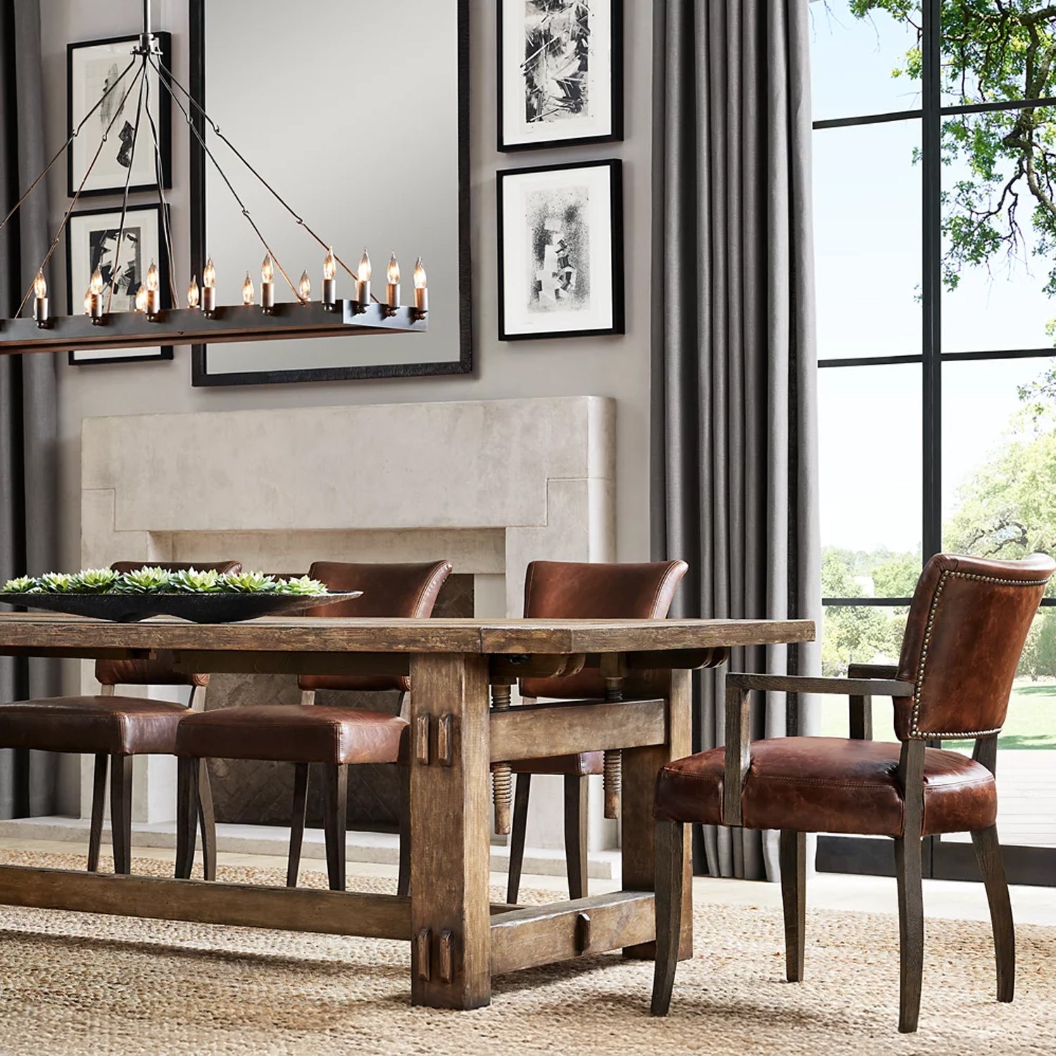 Camino Vintage Candelabra Rectangular Chandelier