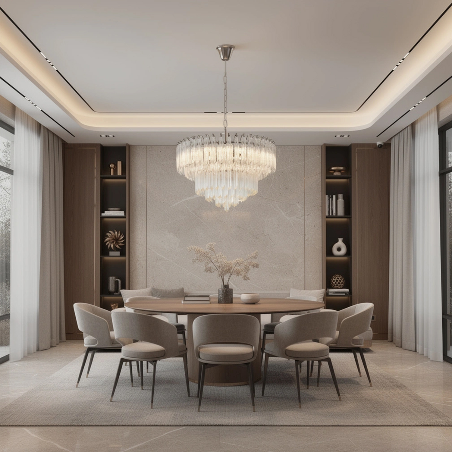Cascade Crystal Glass Waterfall Chandelier
