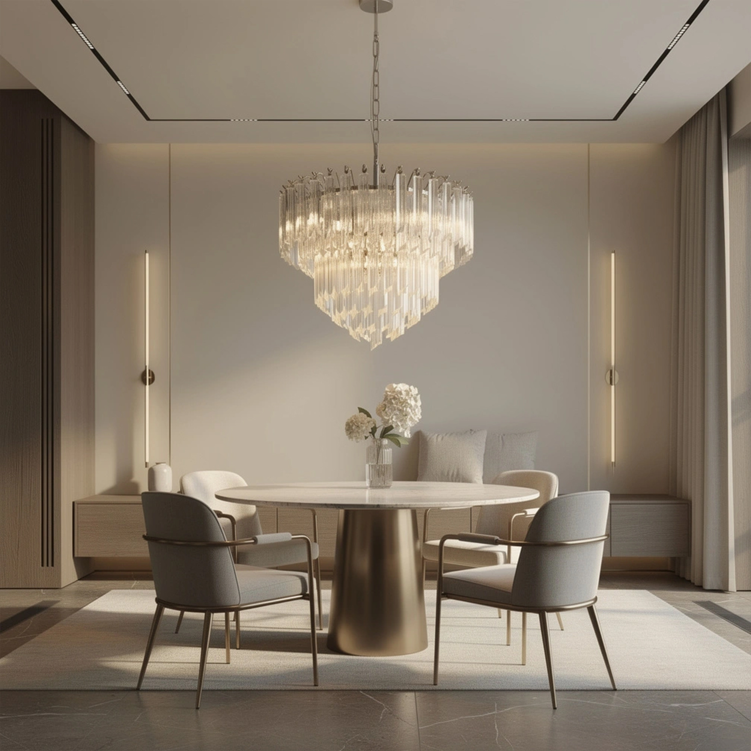 Cascade Crystal Glass Waterfall Chandelier
