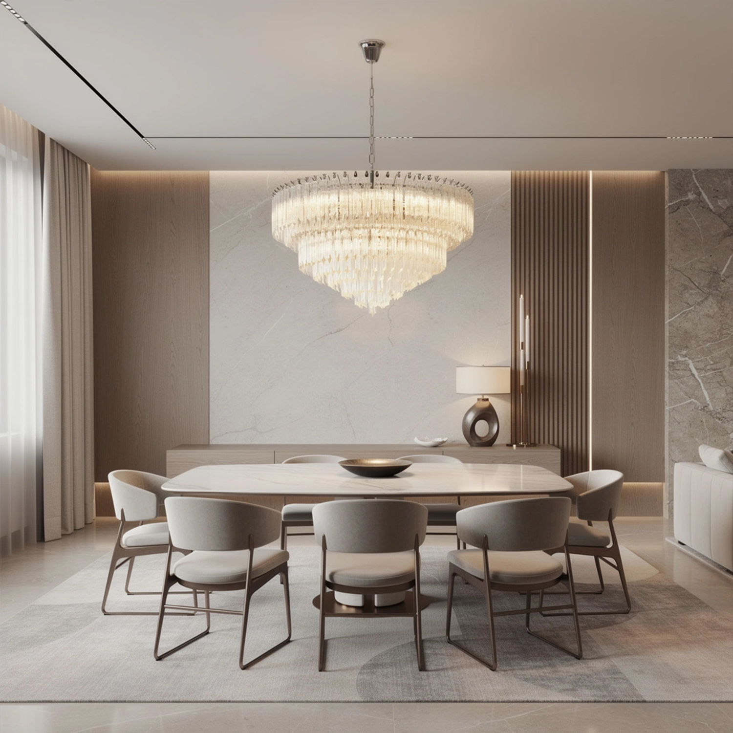 Cascade Crystal Glass Waterfall Chandelier