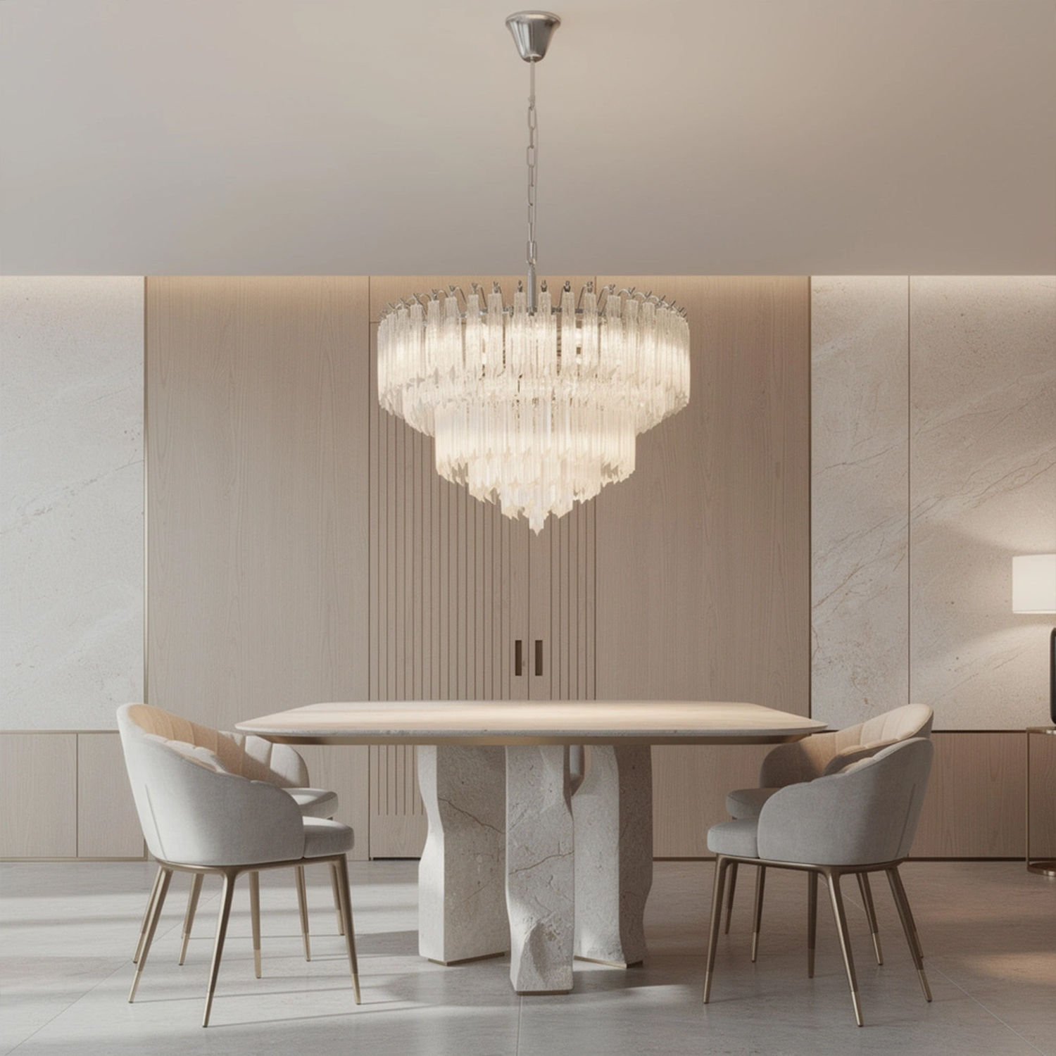 Cascade Crystal Glass Waterfall Chandelier