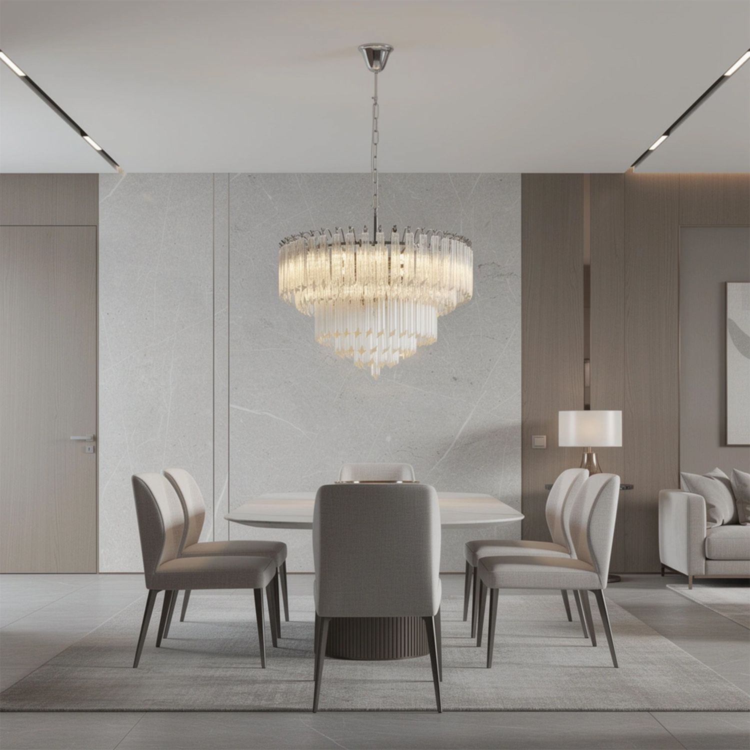 Cascade Crystal Glass Waterfall Chandelier