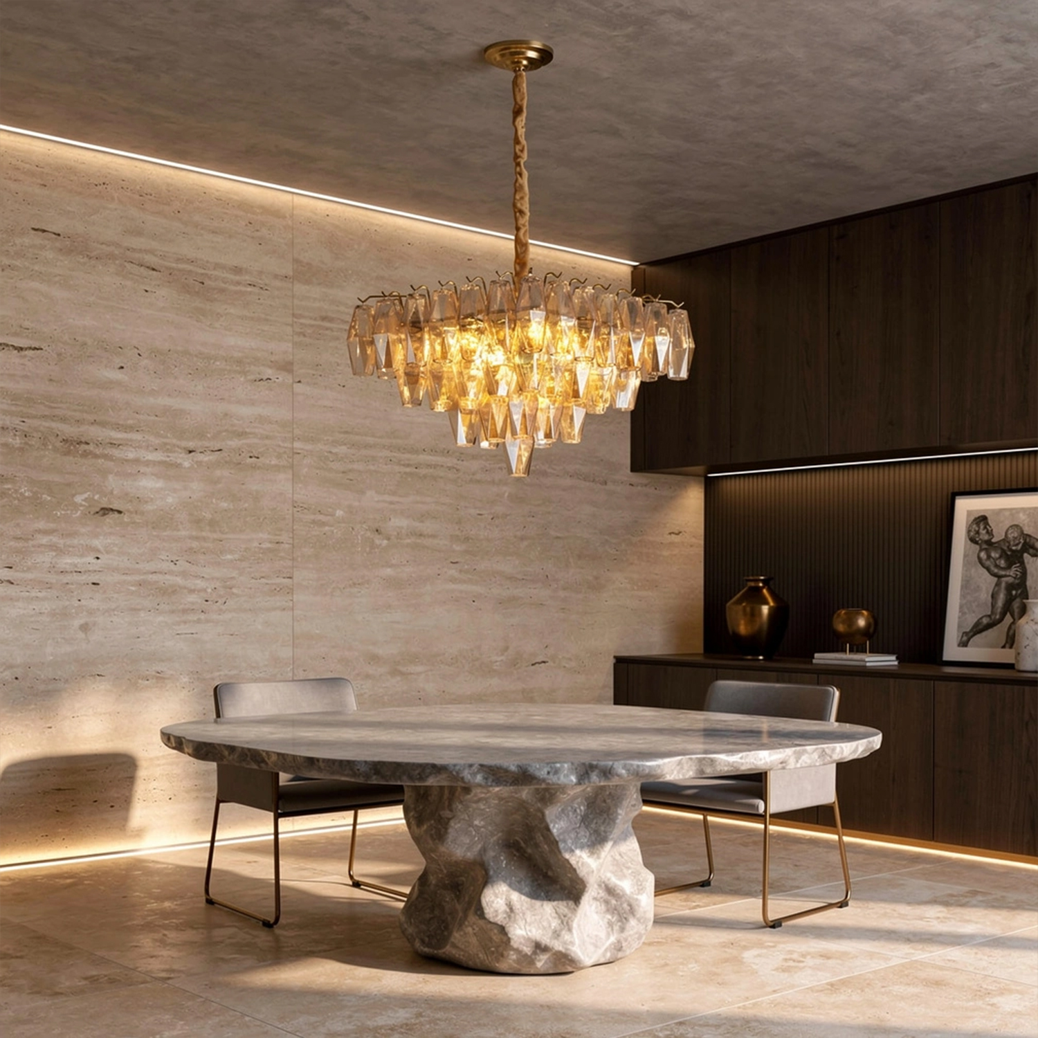 Chiara Square Chandelier19.7"
