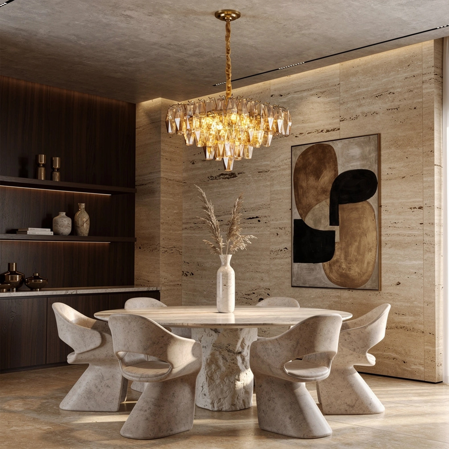 Chiara Square Chandelier19.7"