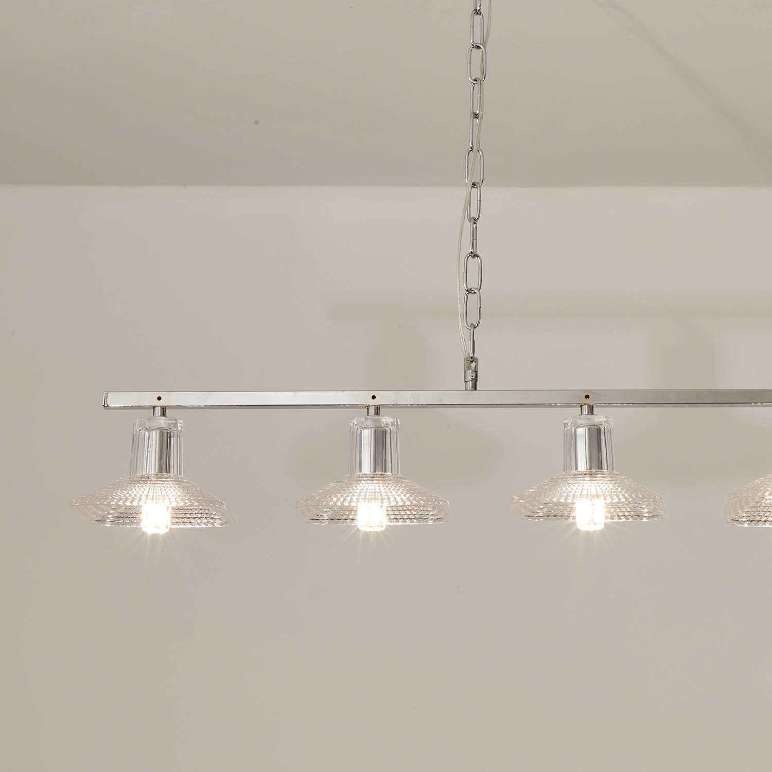 Clear Crystal Linear Pendant Light by Carl 1960s